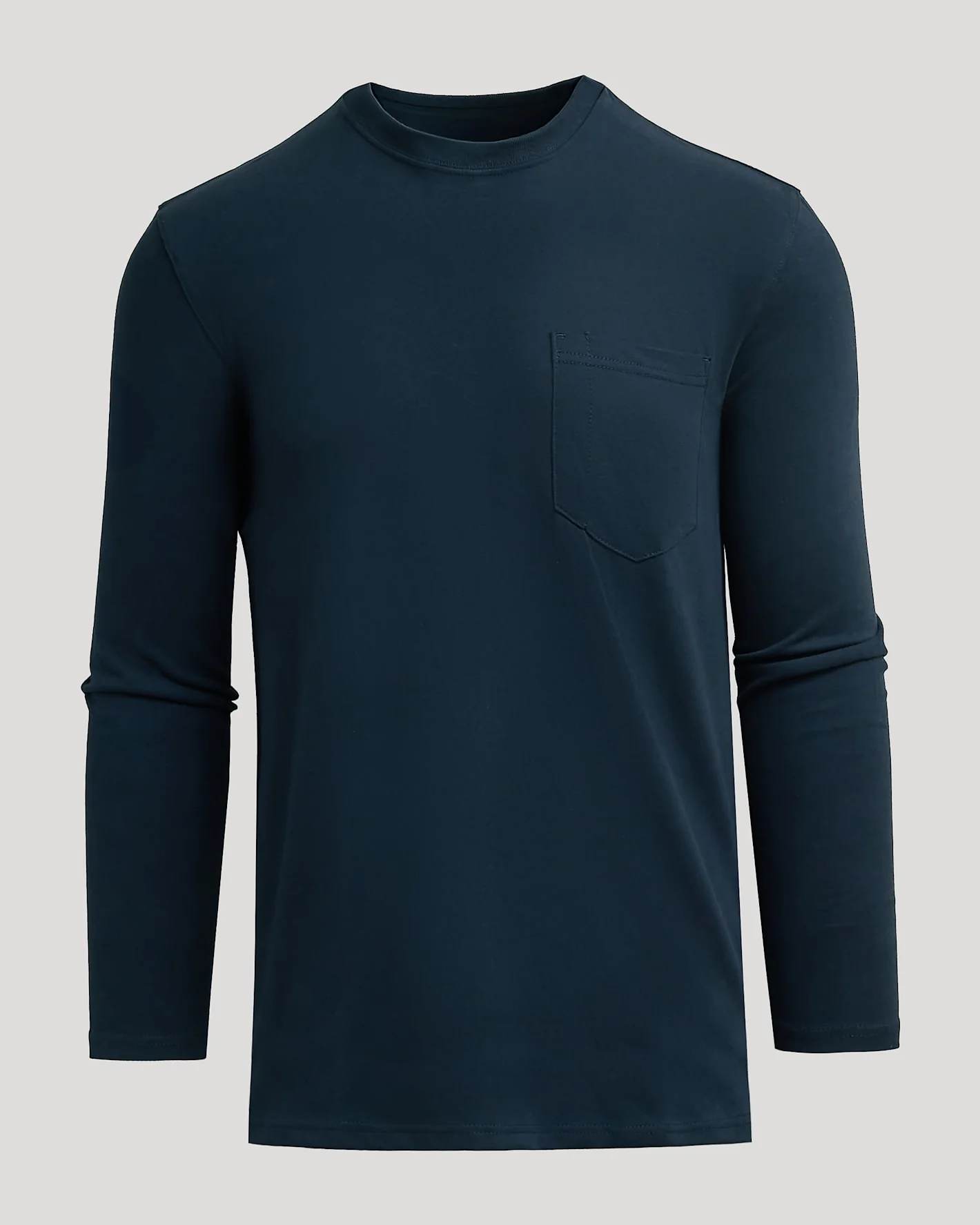 Navy Tall Heavyweight Long Sleeve Pocket Crew - Image 2