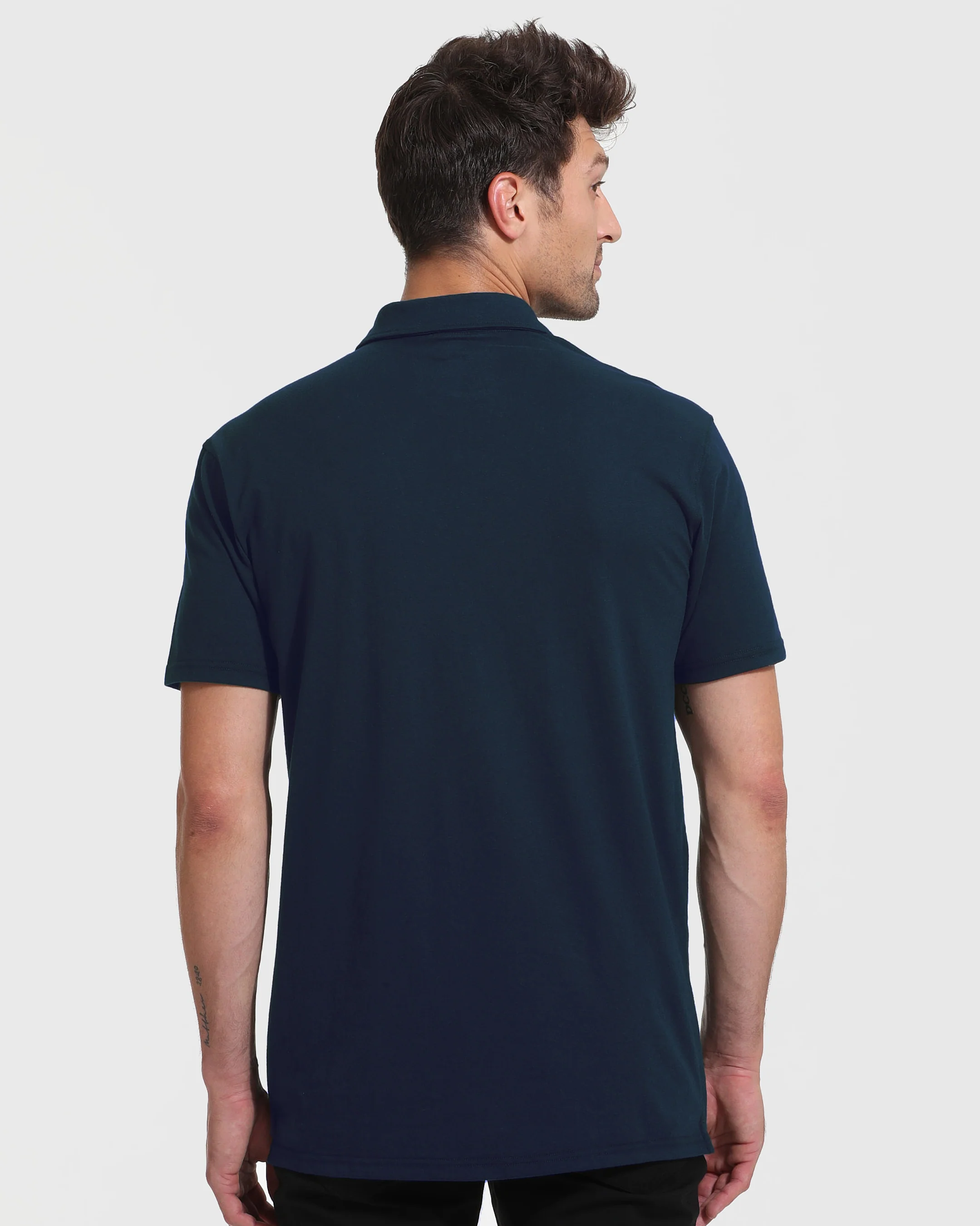 Navy Short Sleeve Tall Polo - Image 4