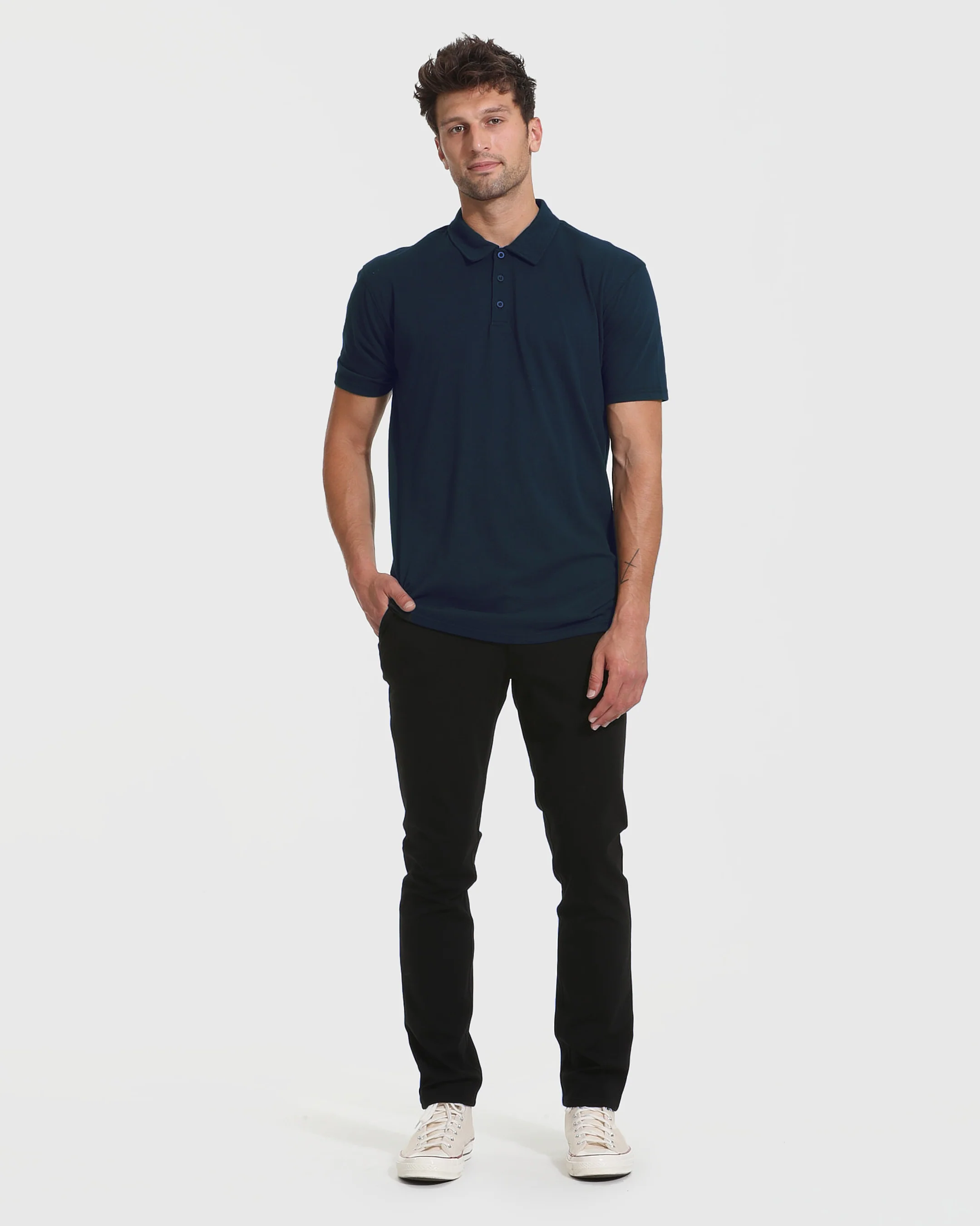 Navy Short Sleeve Tall Polo - Image 6