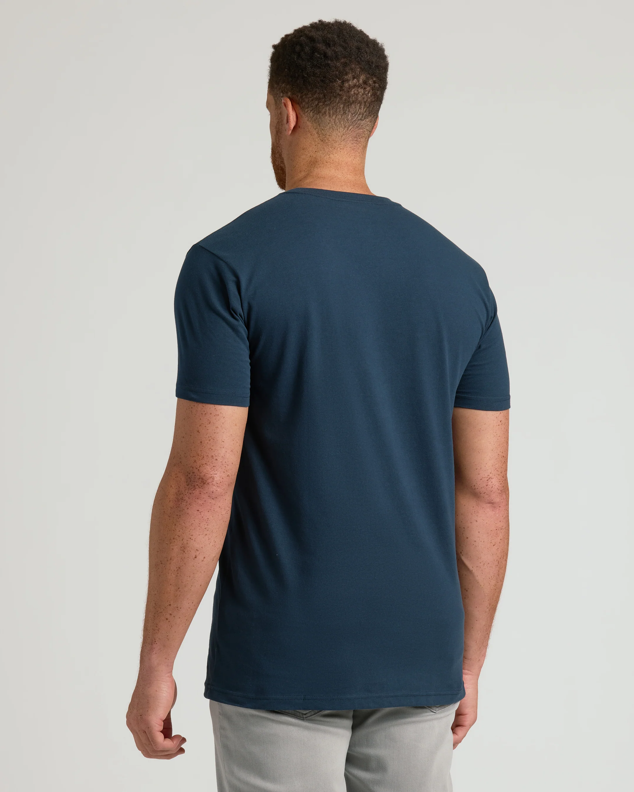 Navy Tall Short Sleeve V-Neck - Image 3