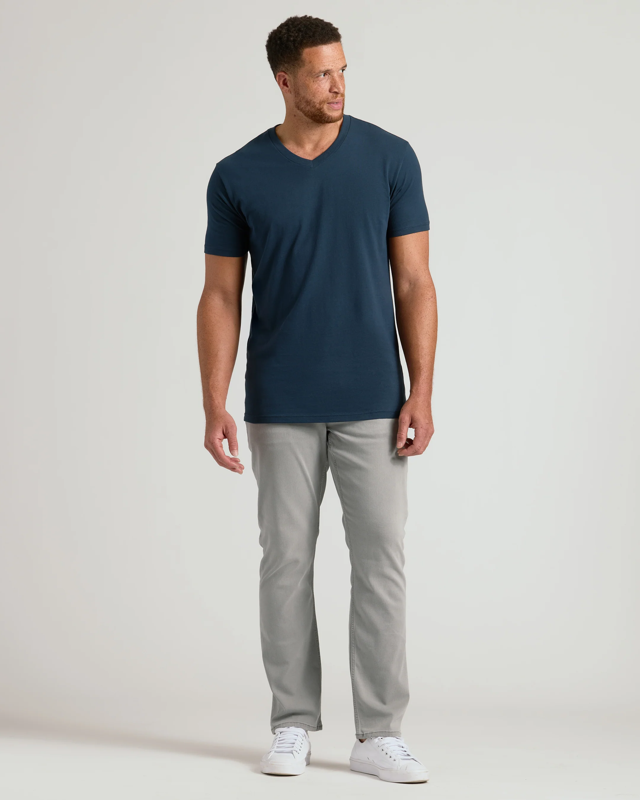 Navy Tall Short Sleeve V-Neck - Image 6