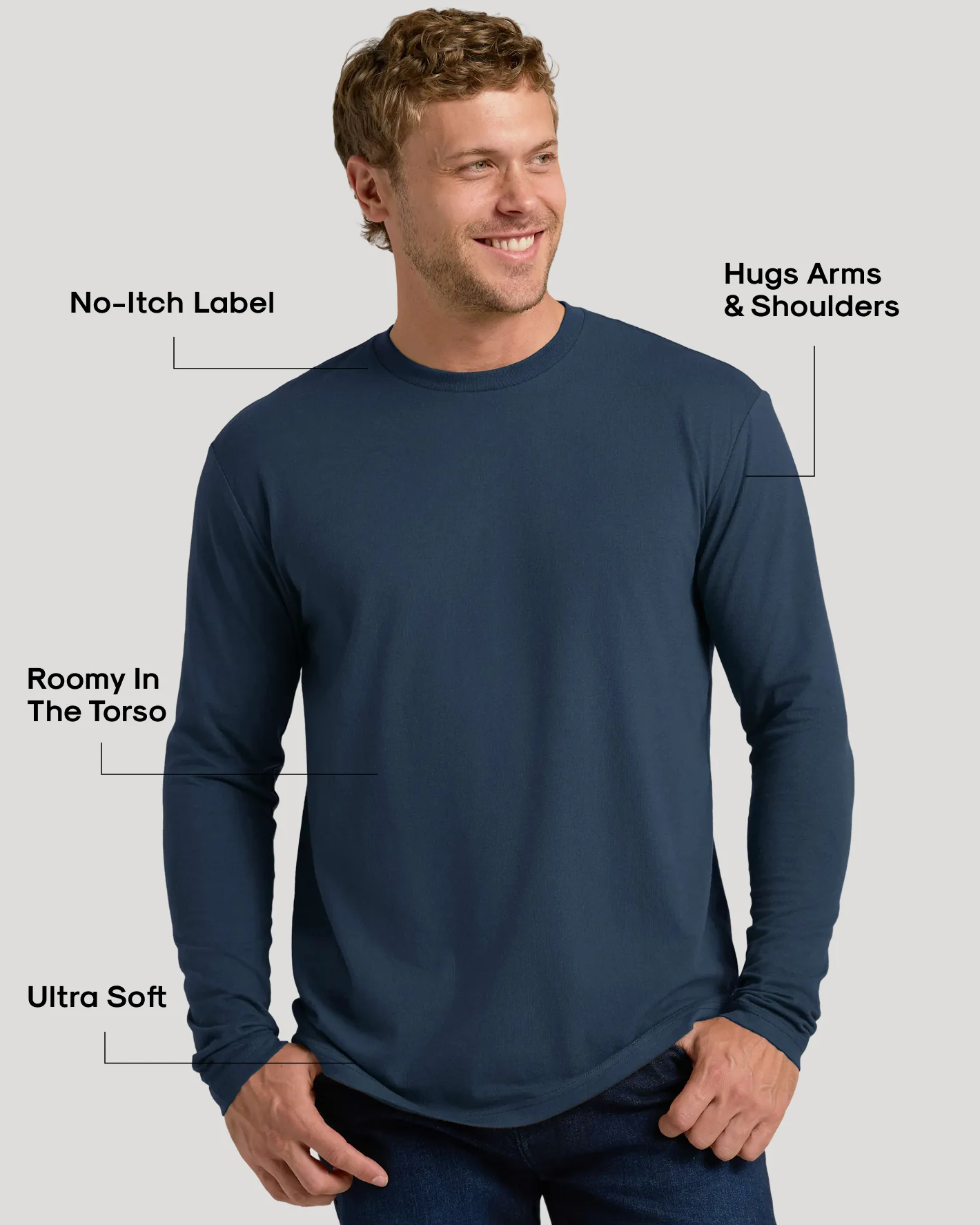 Navy Classic Long Sleeve Crew Neck - Image 3