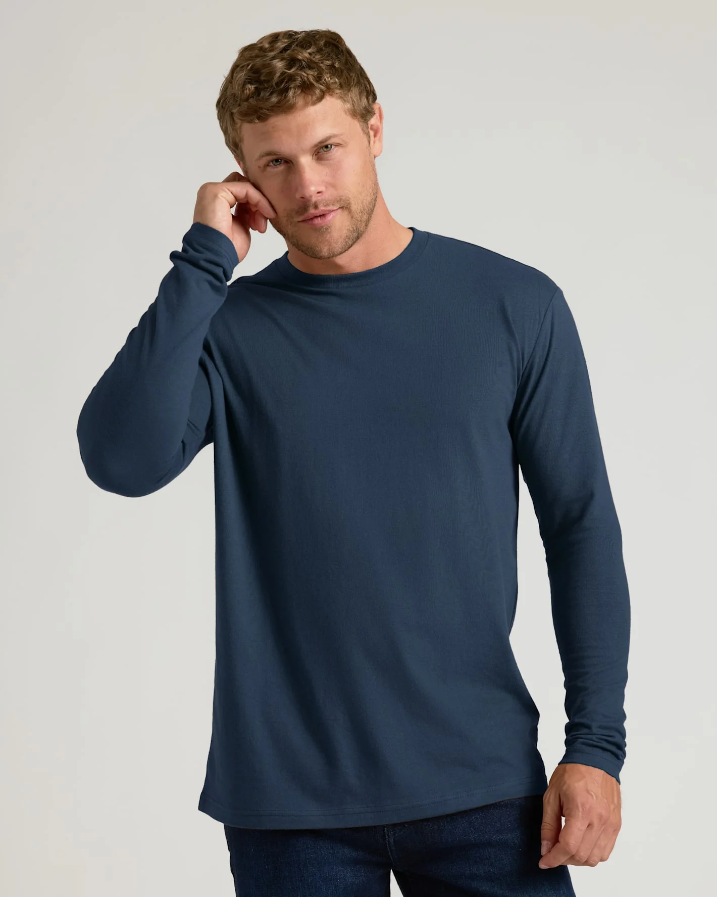 Navy Classic Long Sleeve Crew Neck - Image 6