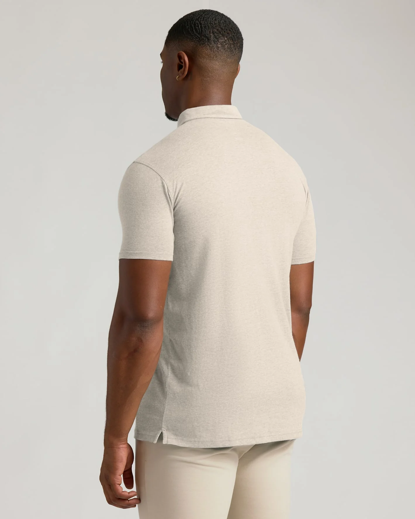 Oatmeal Short Sleeve Tall Polo - Image 6