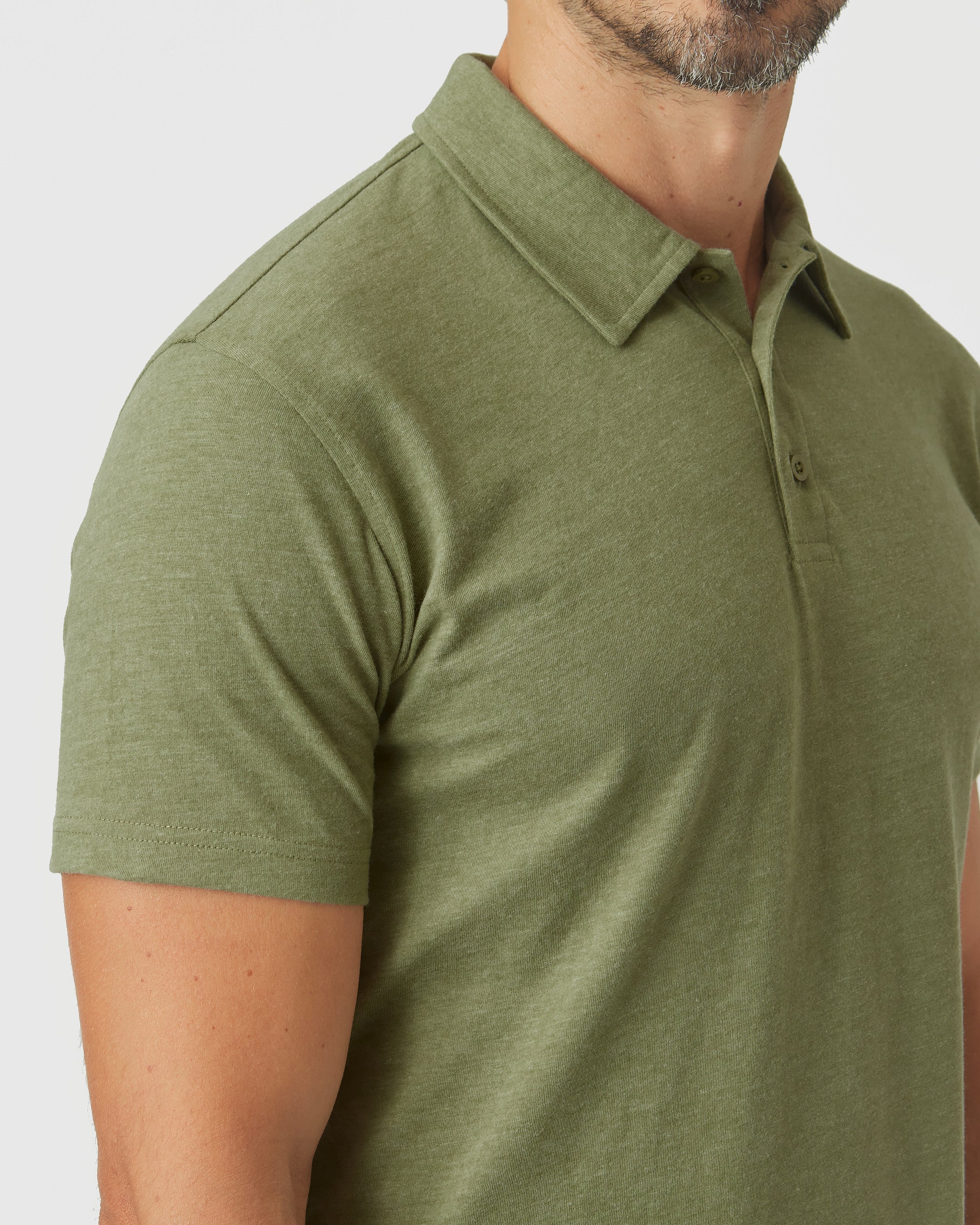 Olive Green Heather Polo - Image 5
