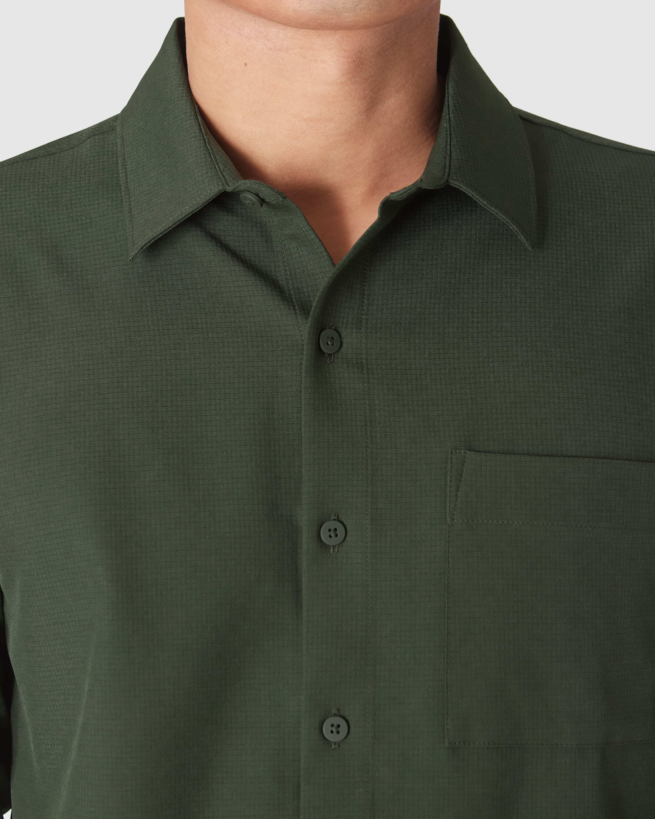 Olive Long Sleeve Ripstop Commuter Shirt - Image 5