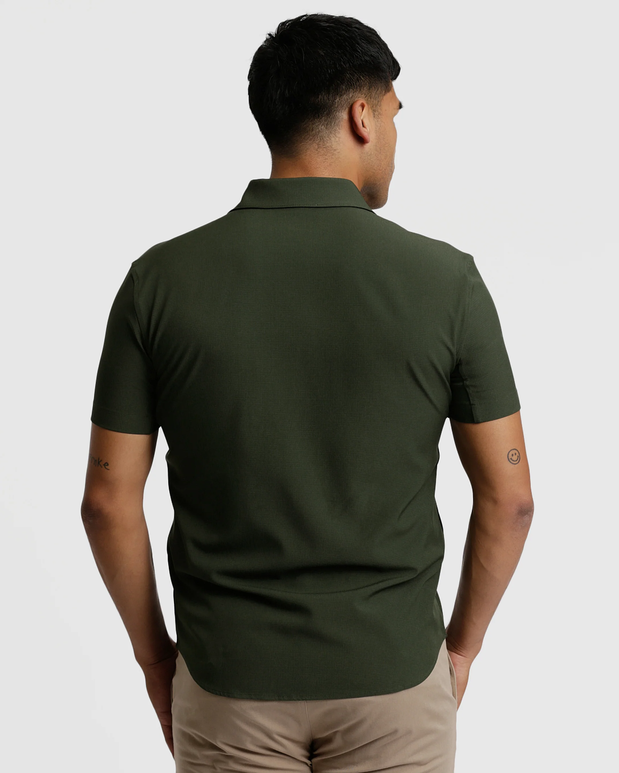 Olive Short Sleeve Ripstop Commuter Shirt - Image 3