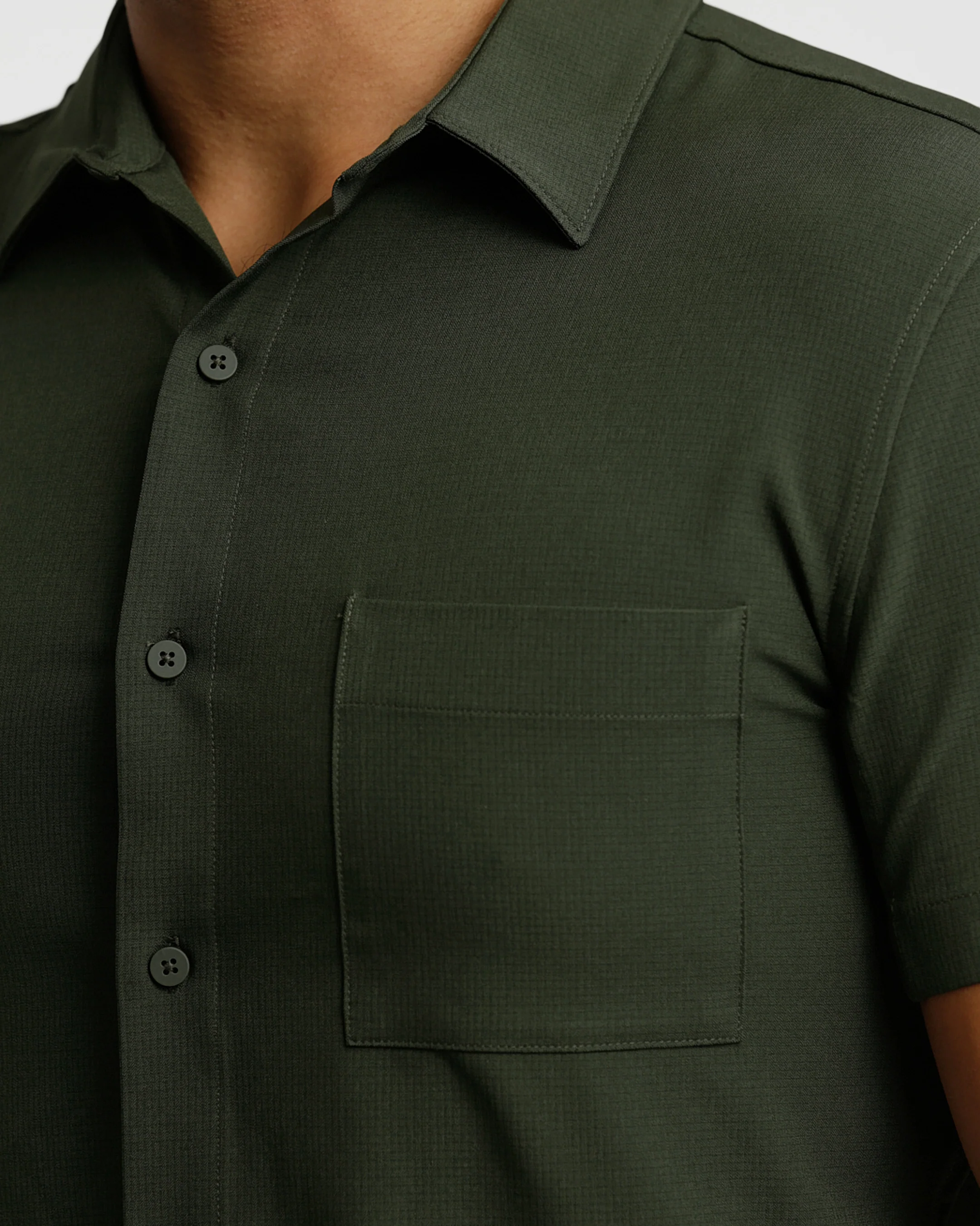 Olive Short Sleeve Ripstop Commuter Shirt - Image 4