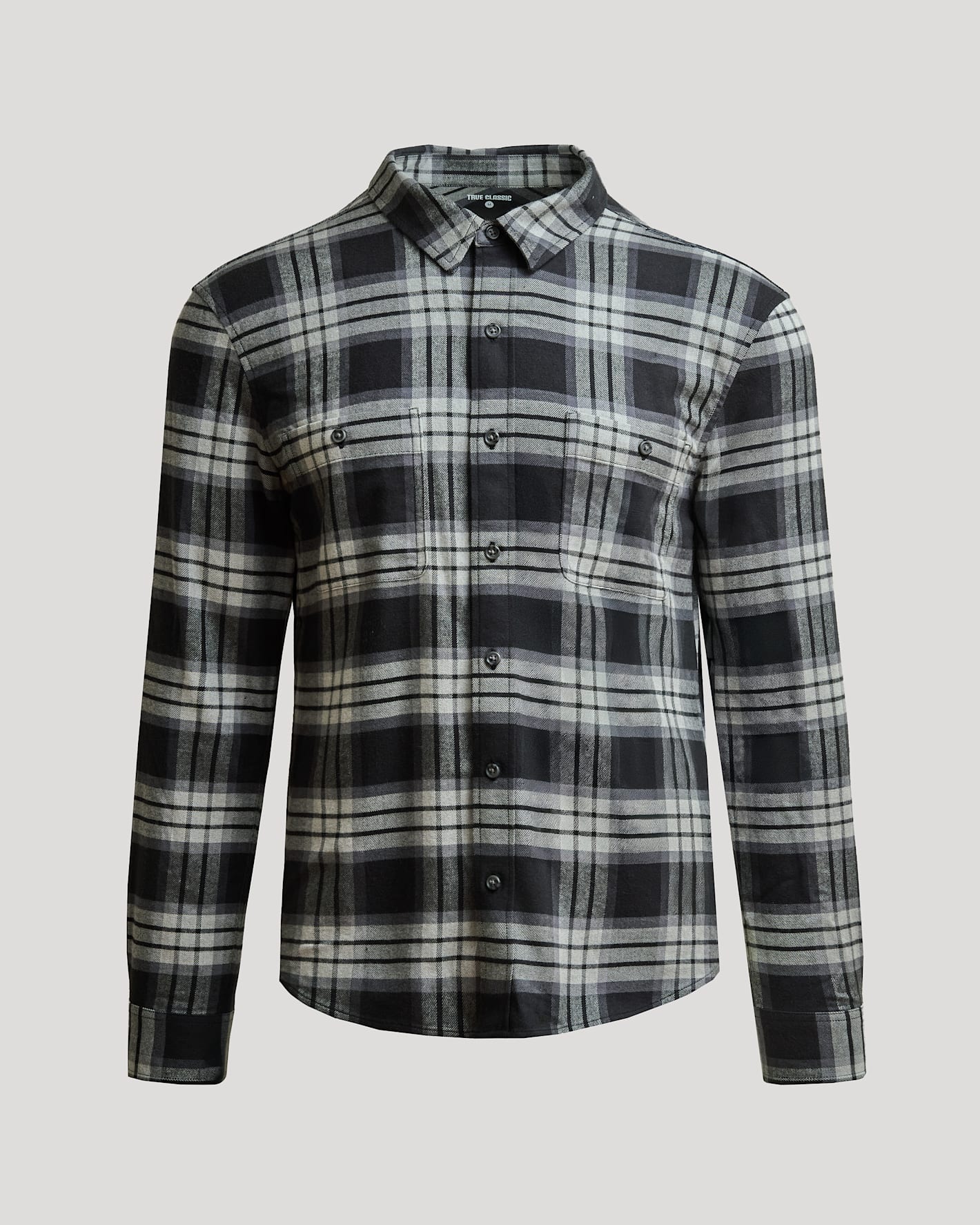 Onyx Plaid Long Sleeve Flannel Shirt - Image 2