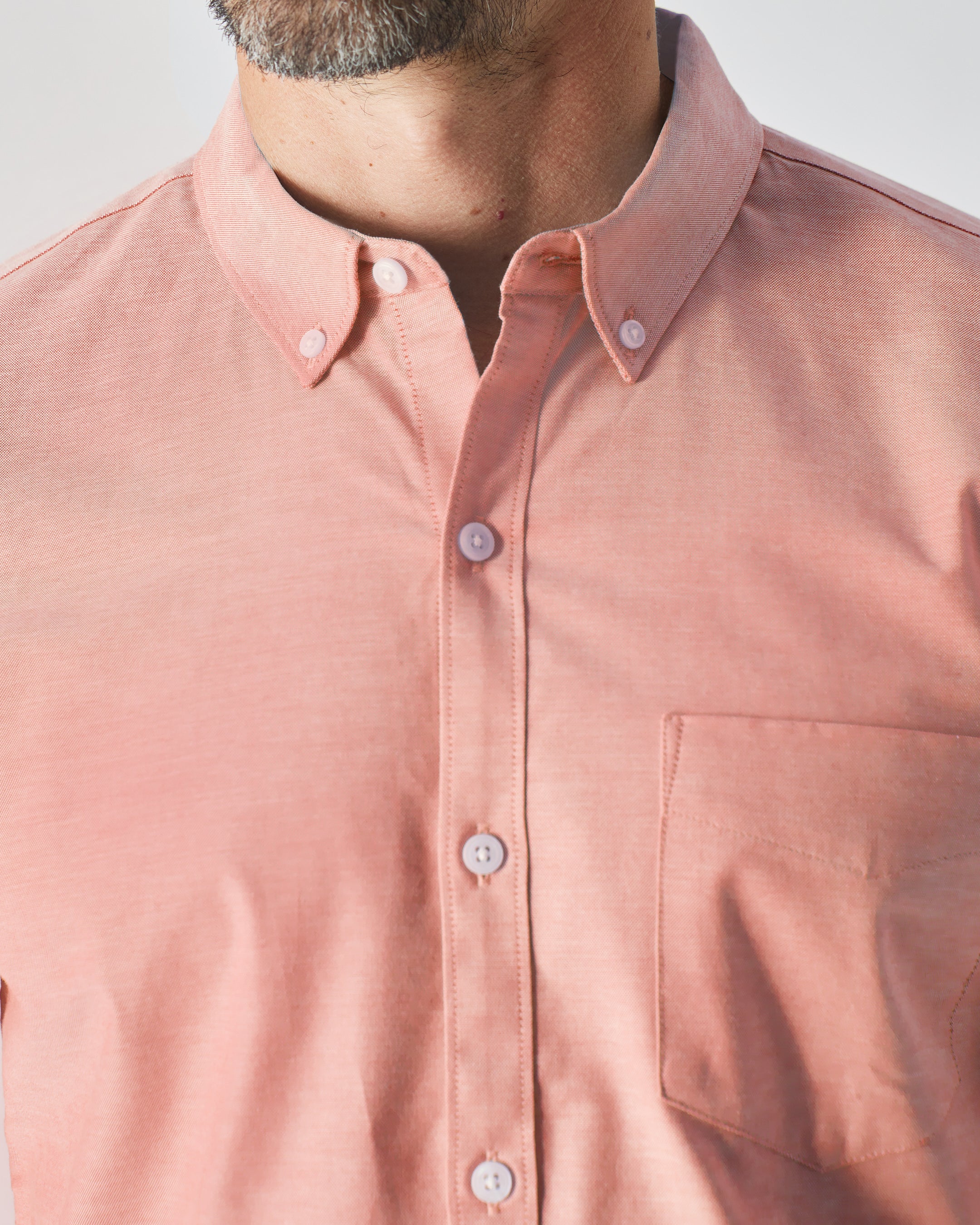 Peach Long Sleeve Oxford Shirt - Image 6