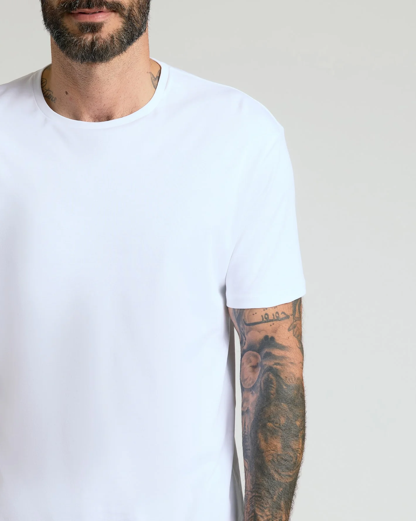 Optic White Pima Cotton Blend Crew - Image 6