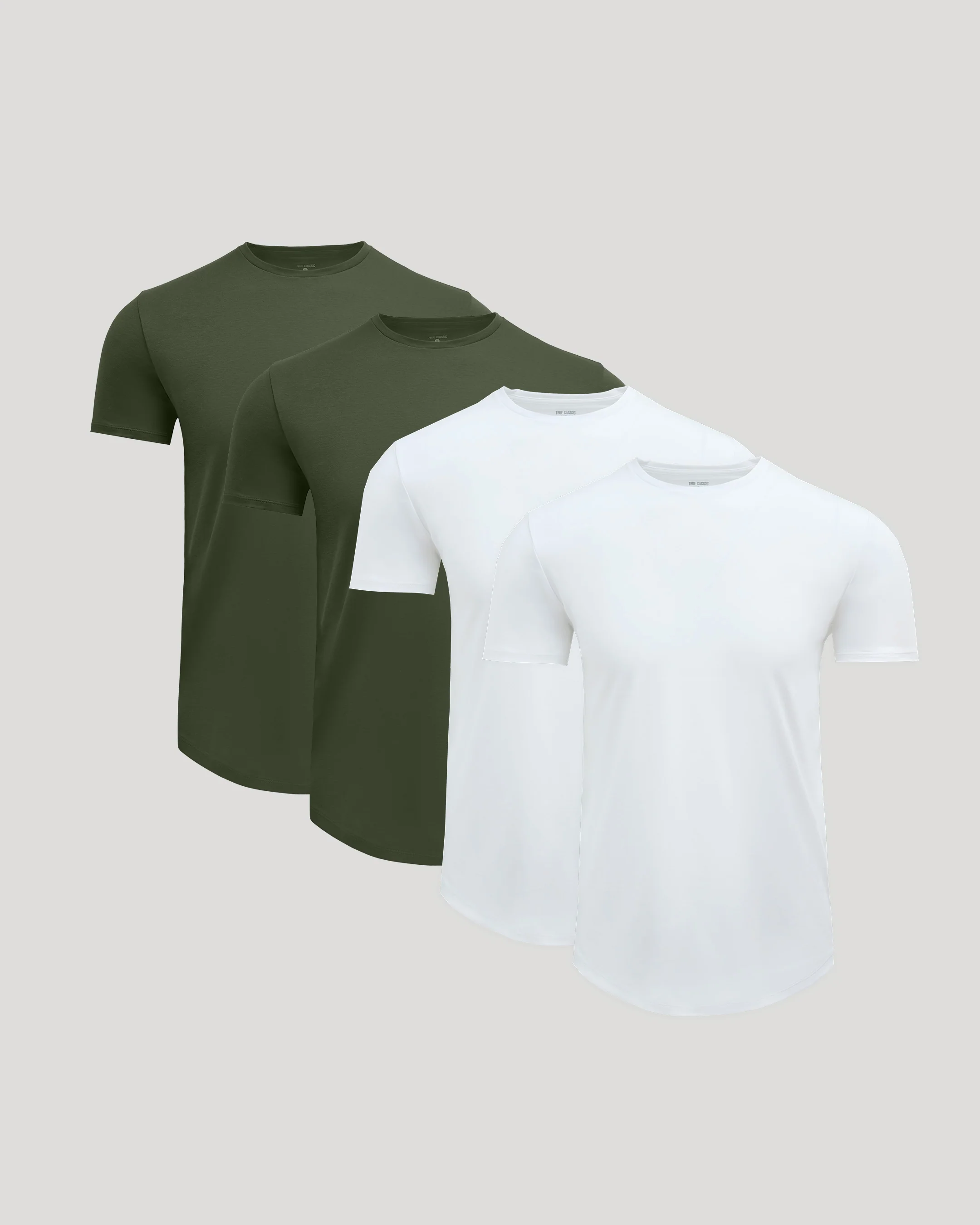 Pima Cotton Blend Curved Hem Crew 4-Pack