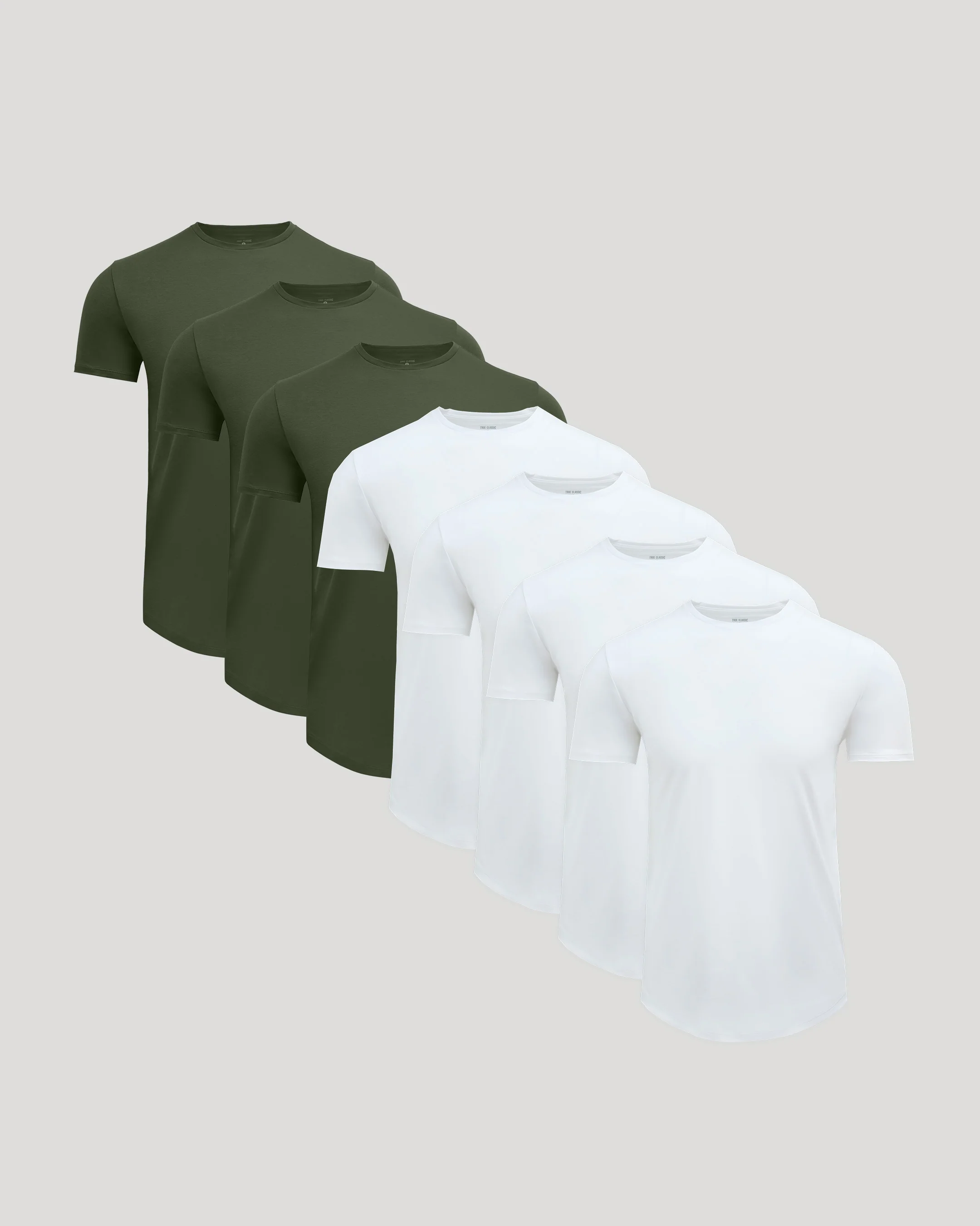 Pima Cotton Blend Curved Hem Crew 7-Pack