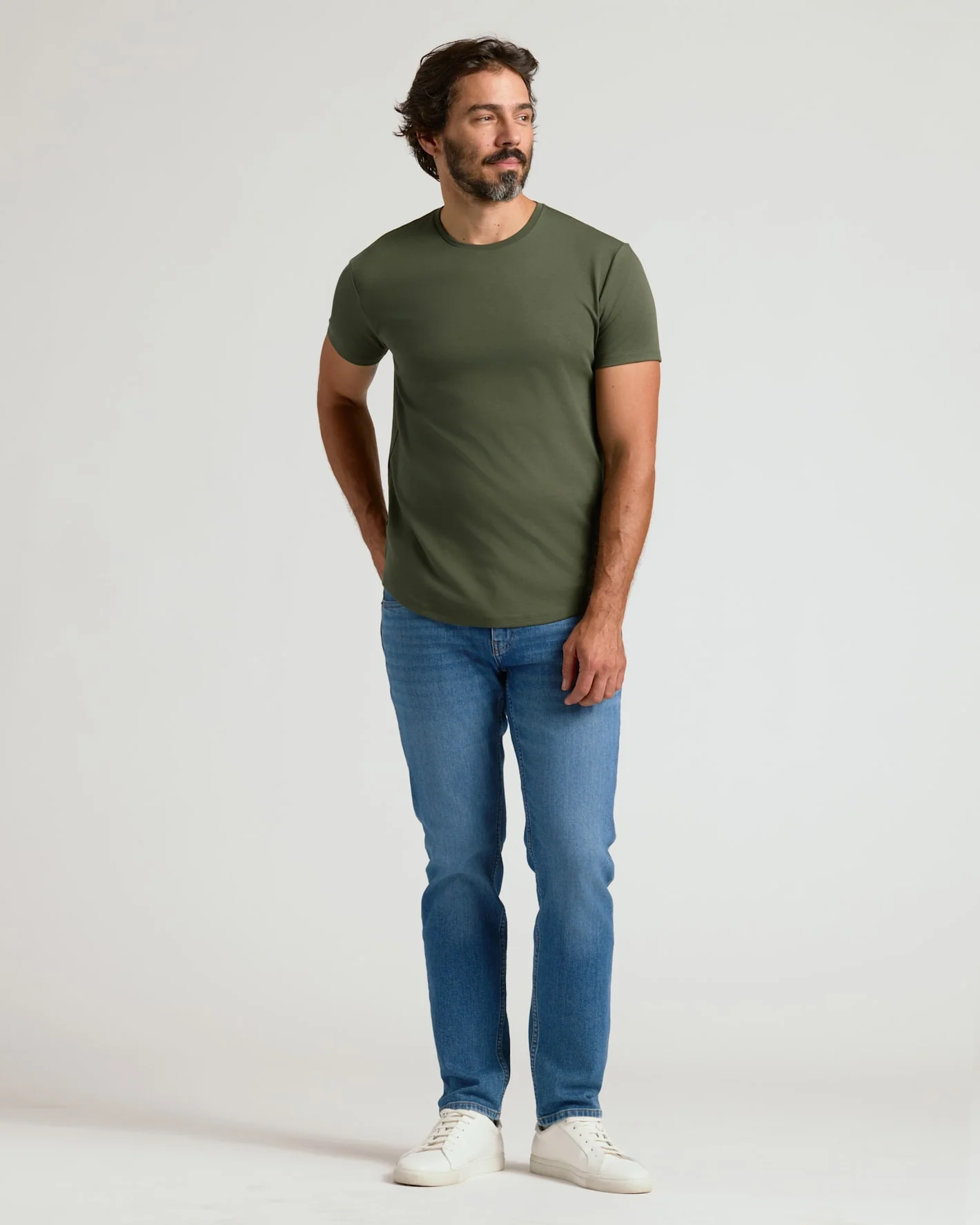 Pima Cotton Blend Curved Hem Crew 2-Pack - Image 4