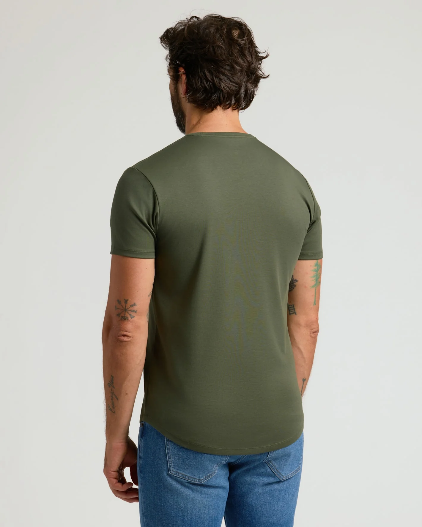 Pima Cotton Blend Curved Hem Crew 2-Pack - Image 5