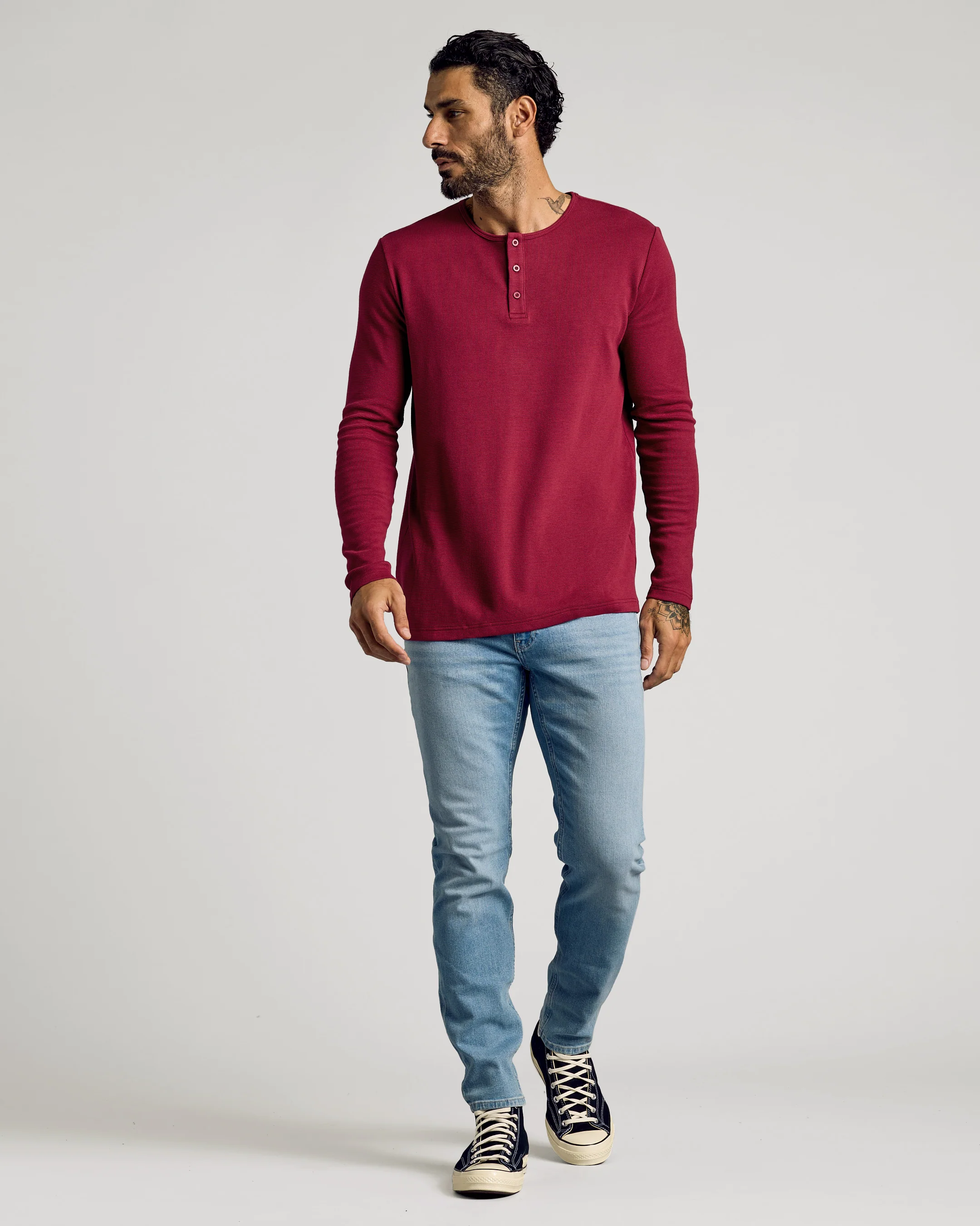 Pinot Waffle Long Sleeve Henley - Image 5