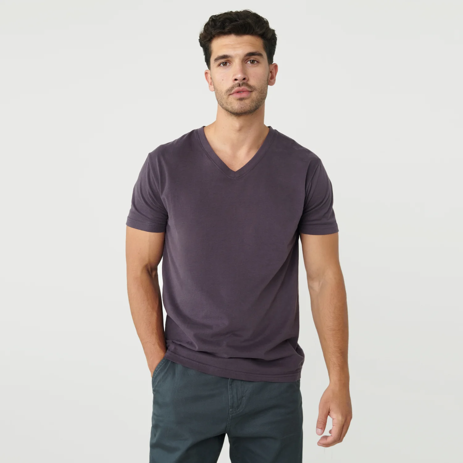 Dark Purple V-Neck Tee