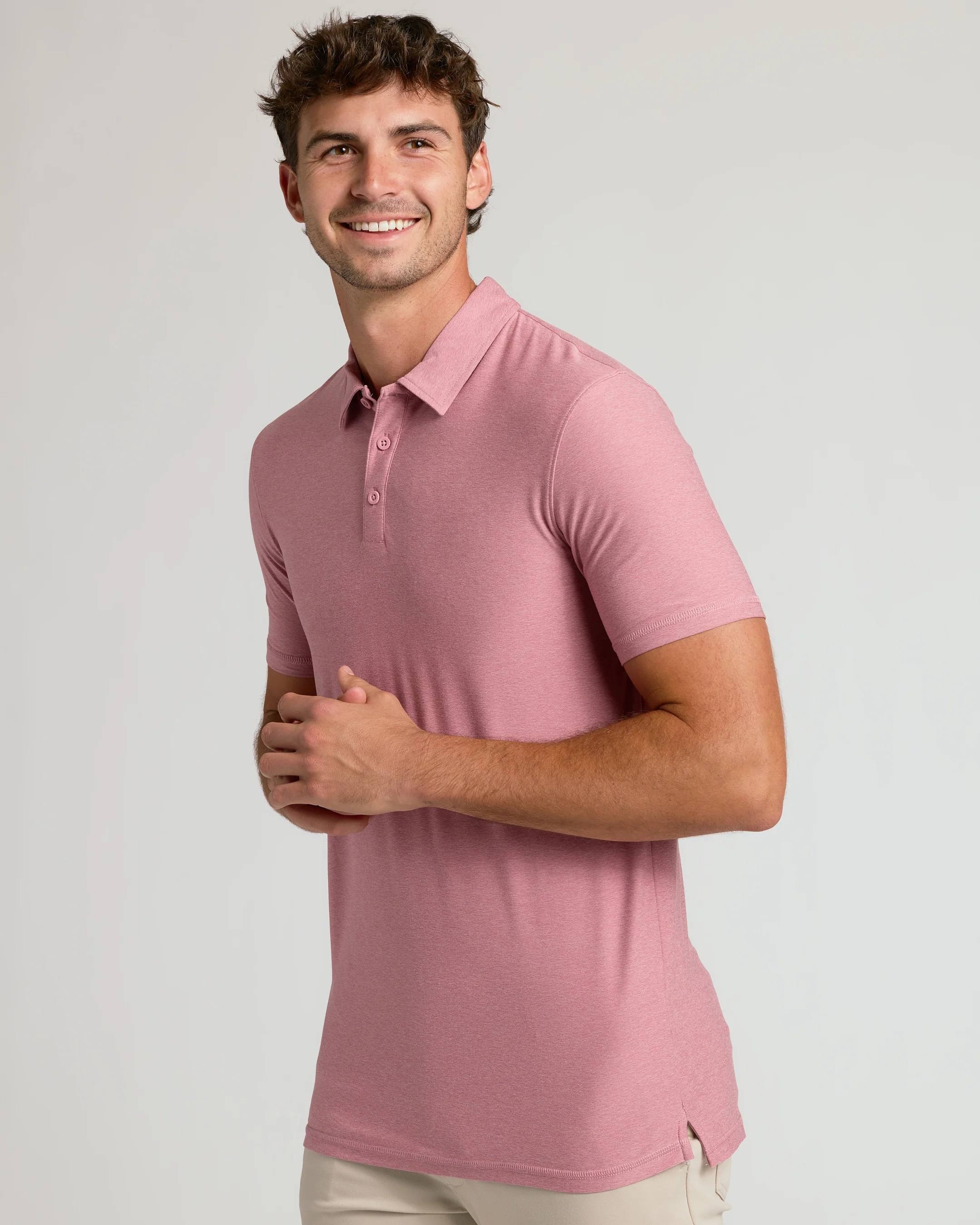 Quartz Rose Short Sleeve Tall Active Polo - Image 4