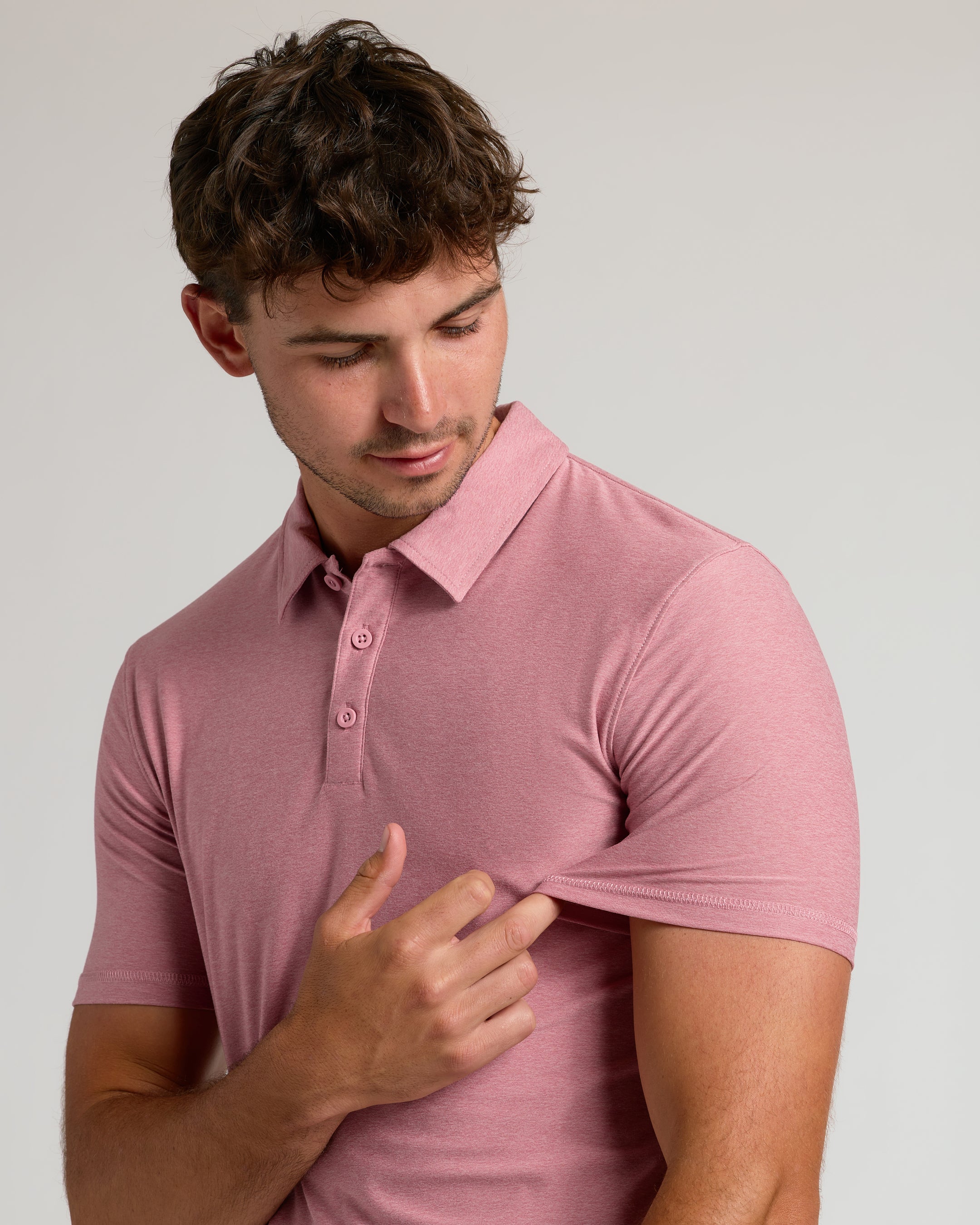 Quartz Rose Short Sleeve Tall Active Polo - Image 6