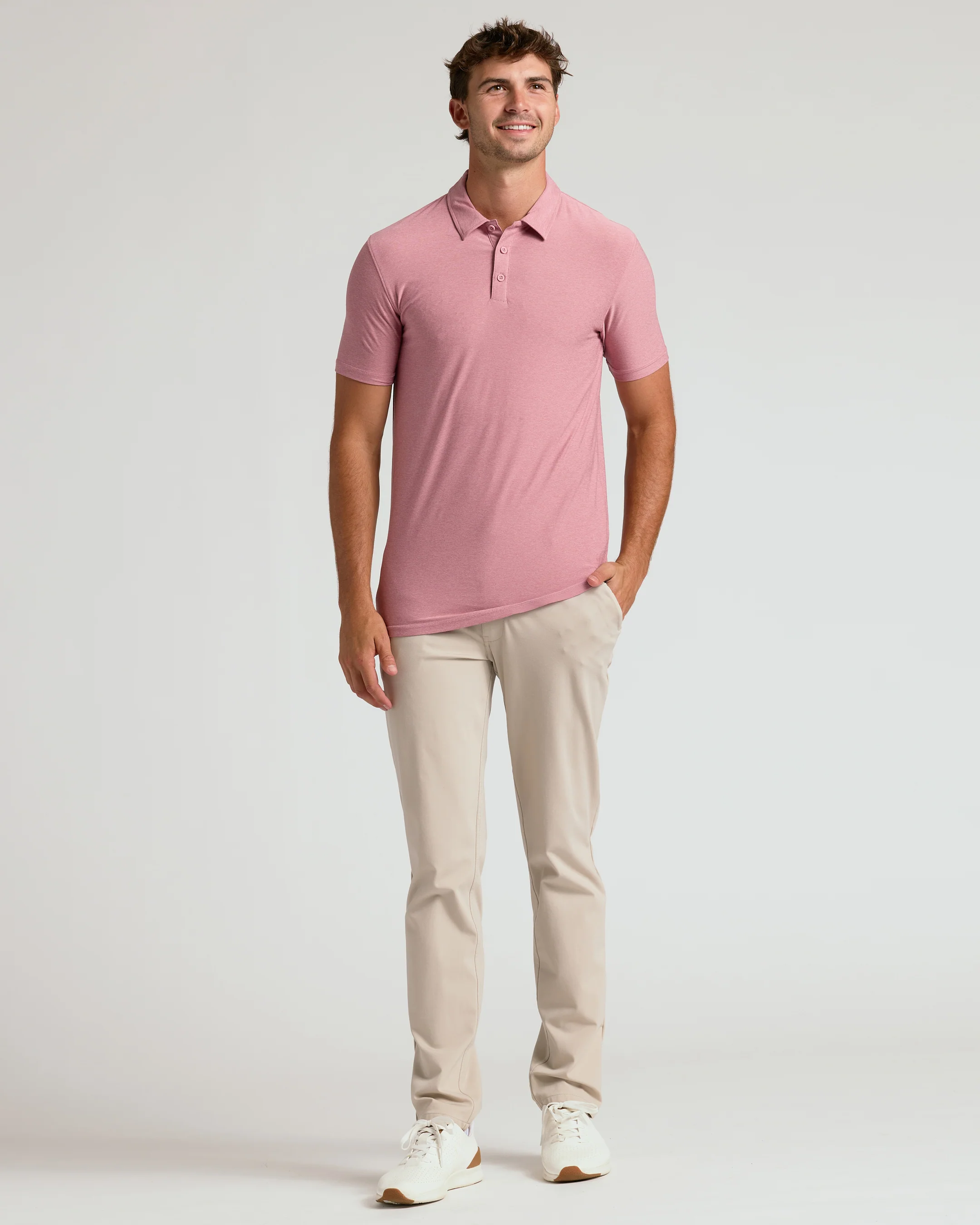 Quartz Rose Short Sleeve Tall Active Polo - Image 9