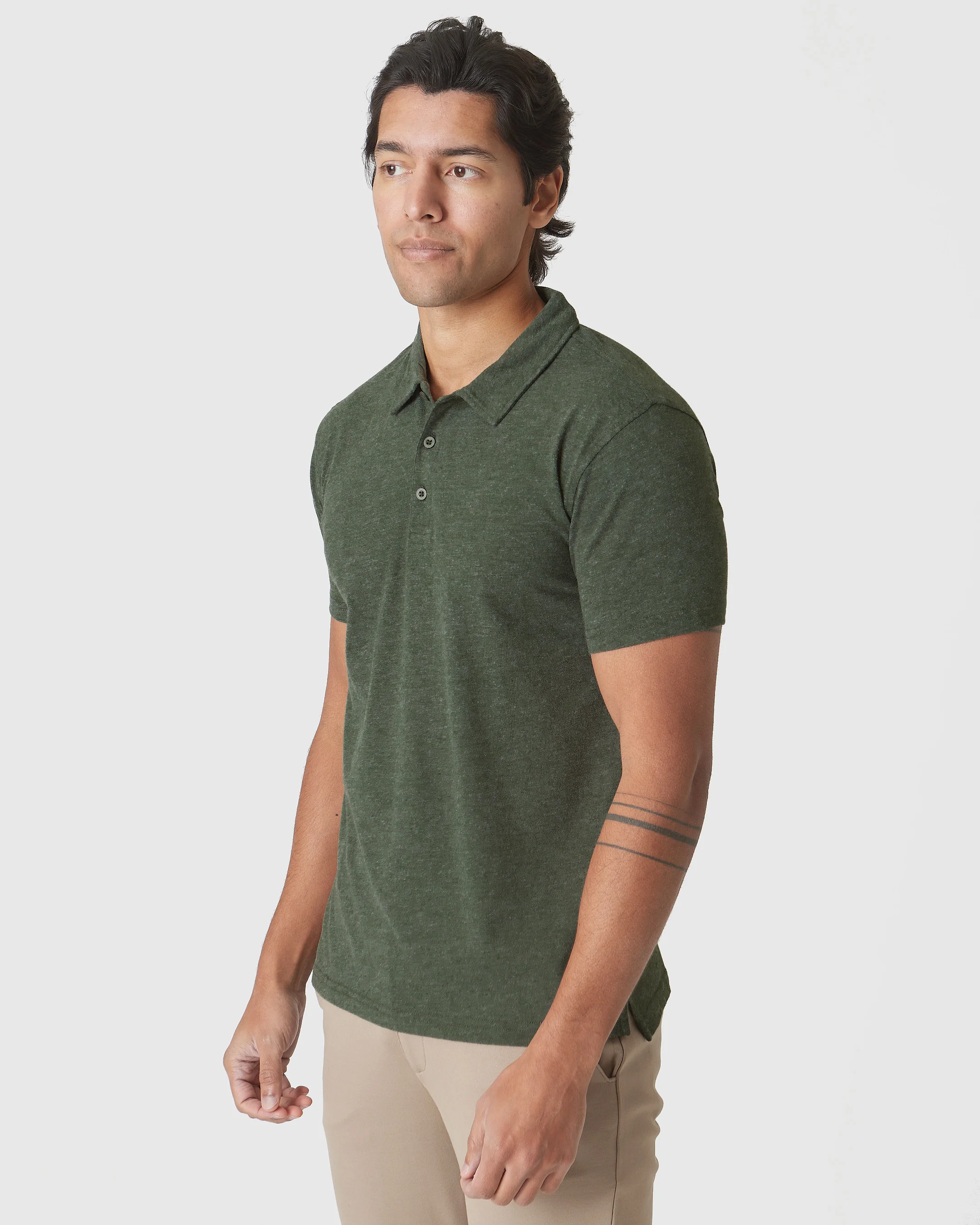 Racing Green Heather Polo - Image 4