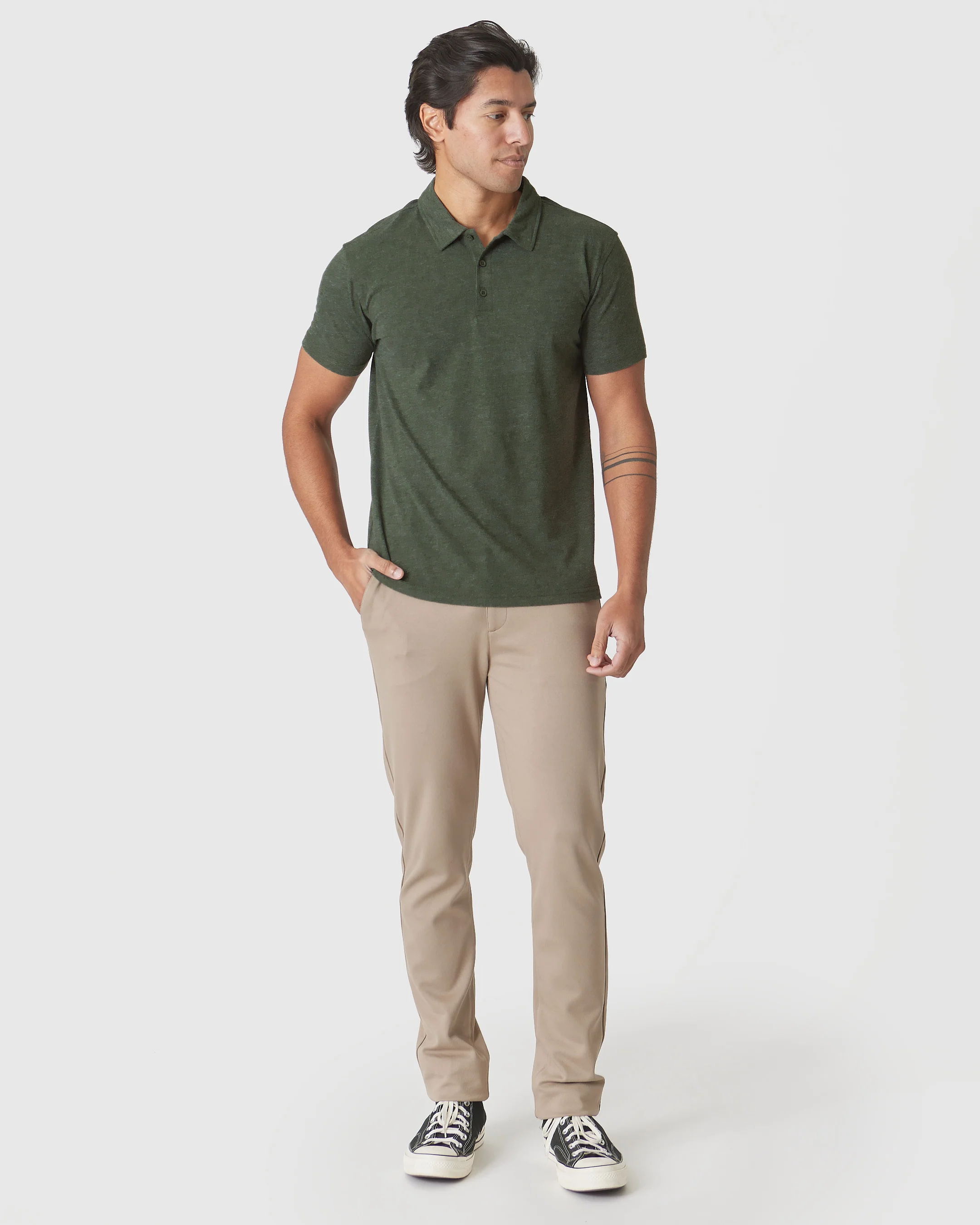 Racing Green Heather Polo - Image 6