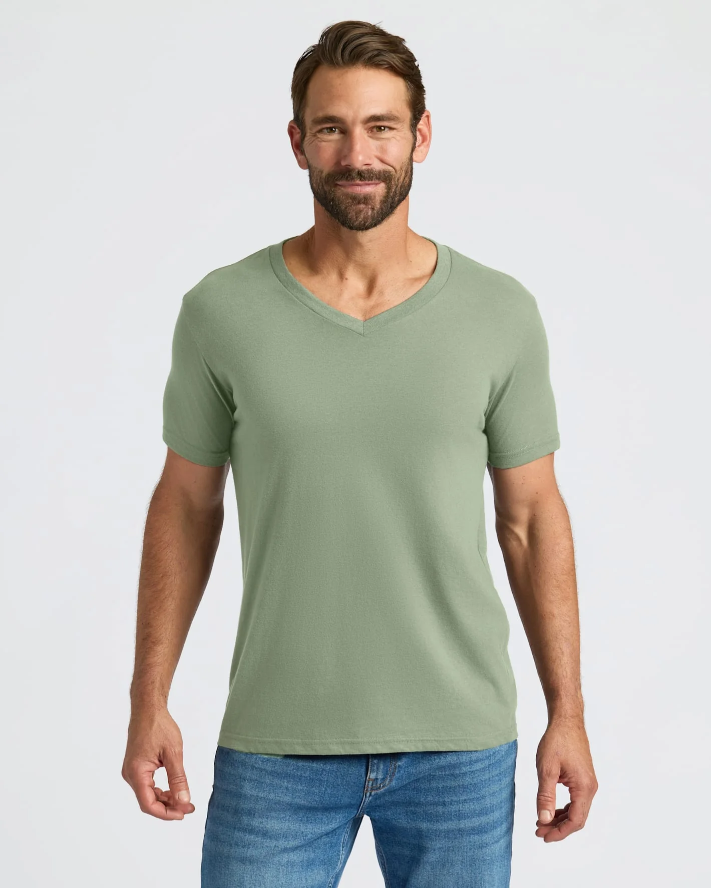 Sage Green Classic V-Neck
