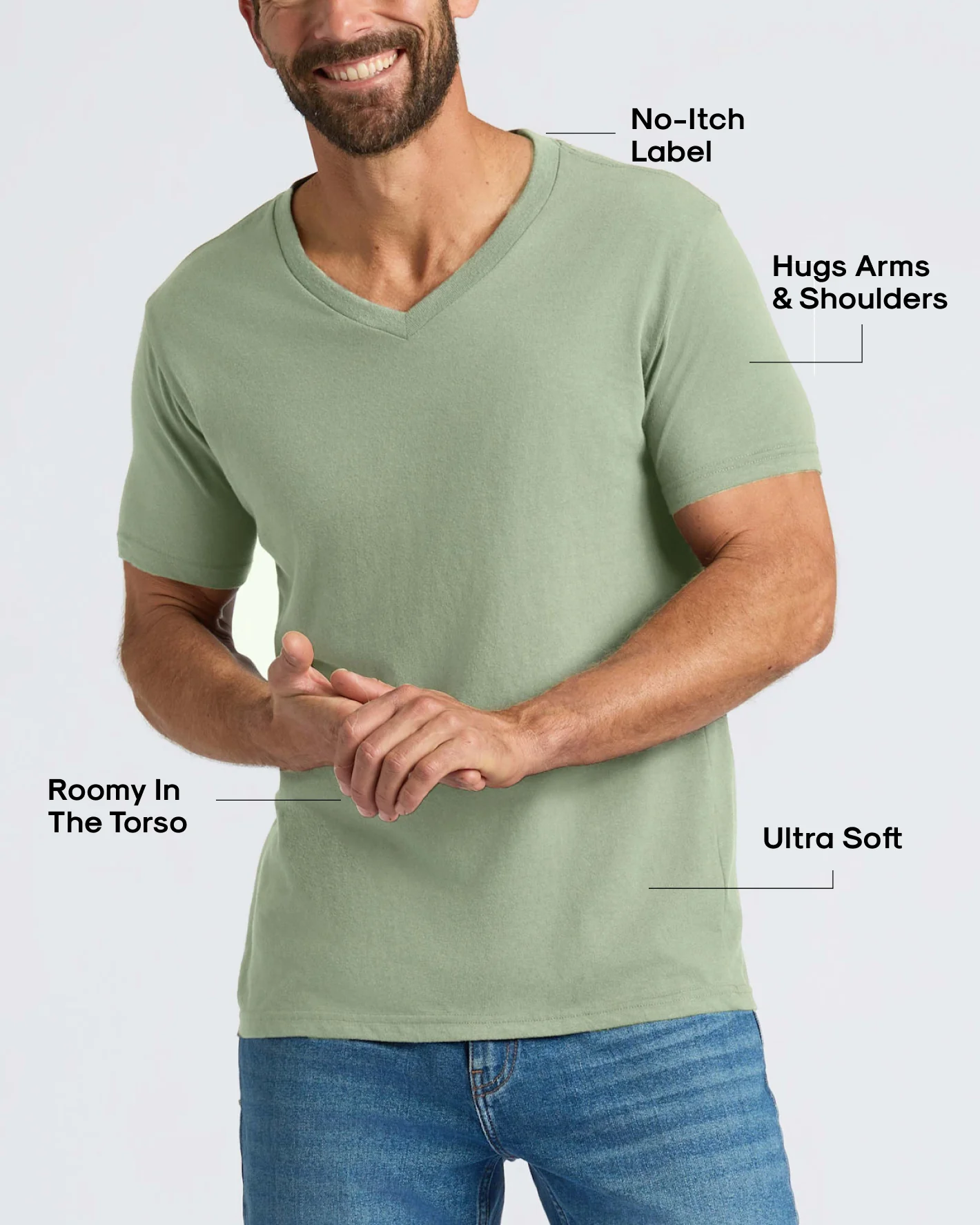 Sage Green Classic V-Neck - Image 4