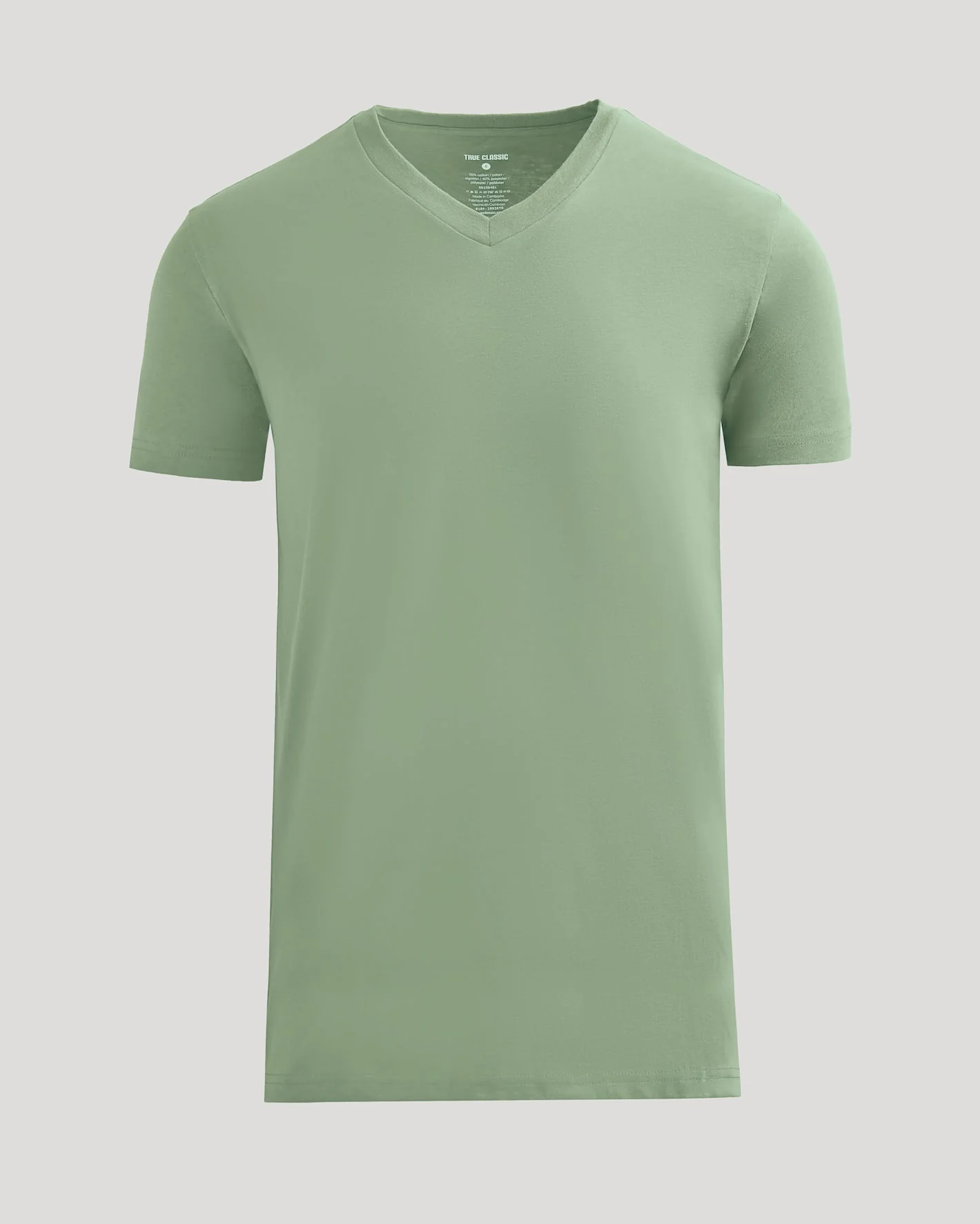Sage Green Tall Short Sleeve V-Neck - Image 2