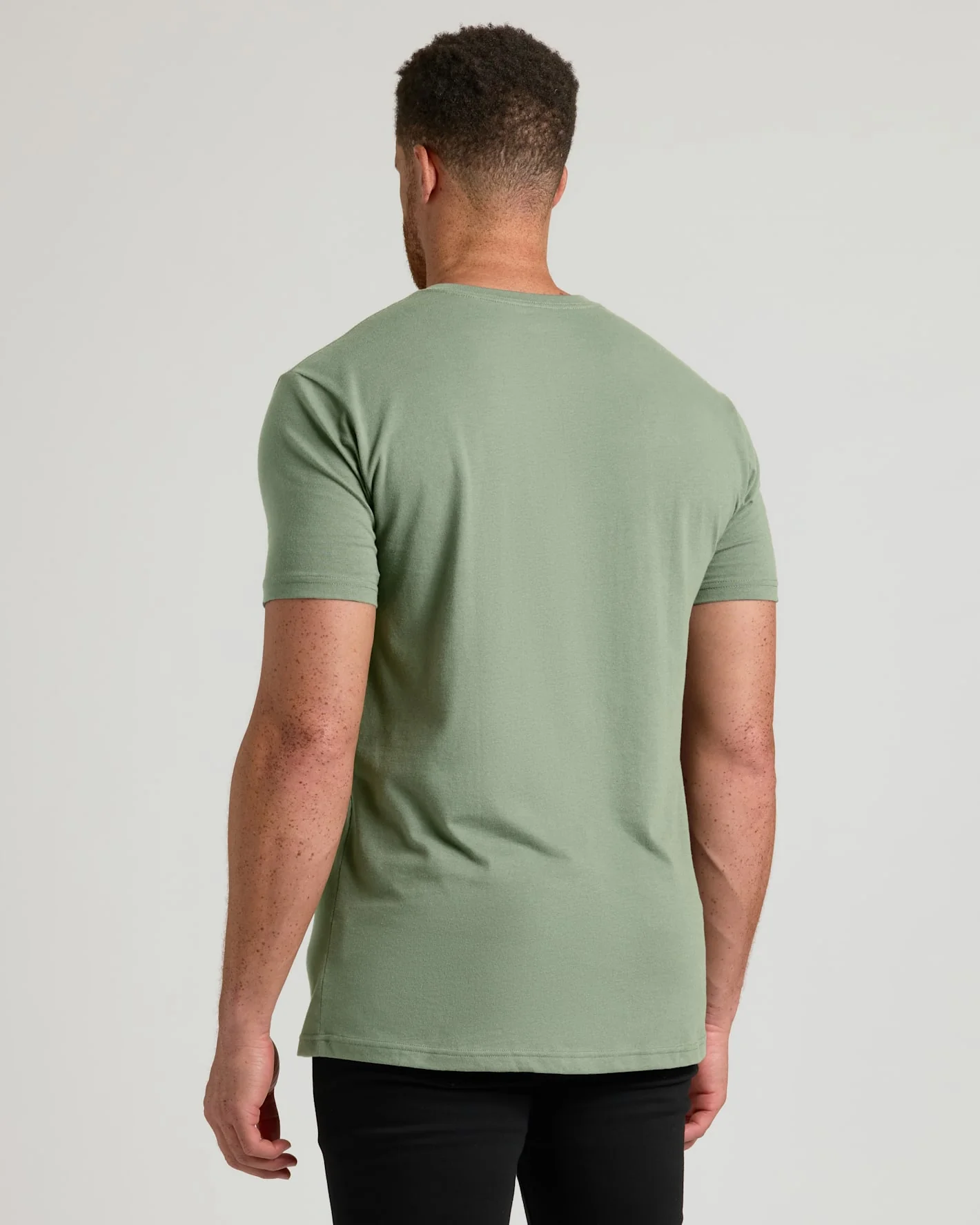 Sage Green Tall Short Sleeve V-Neck - Image 5