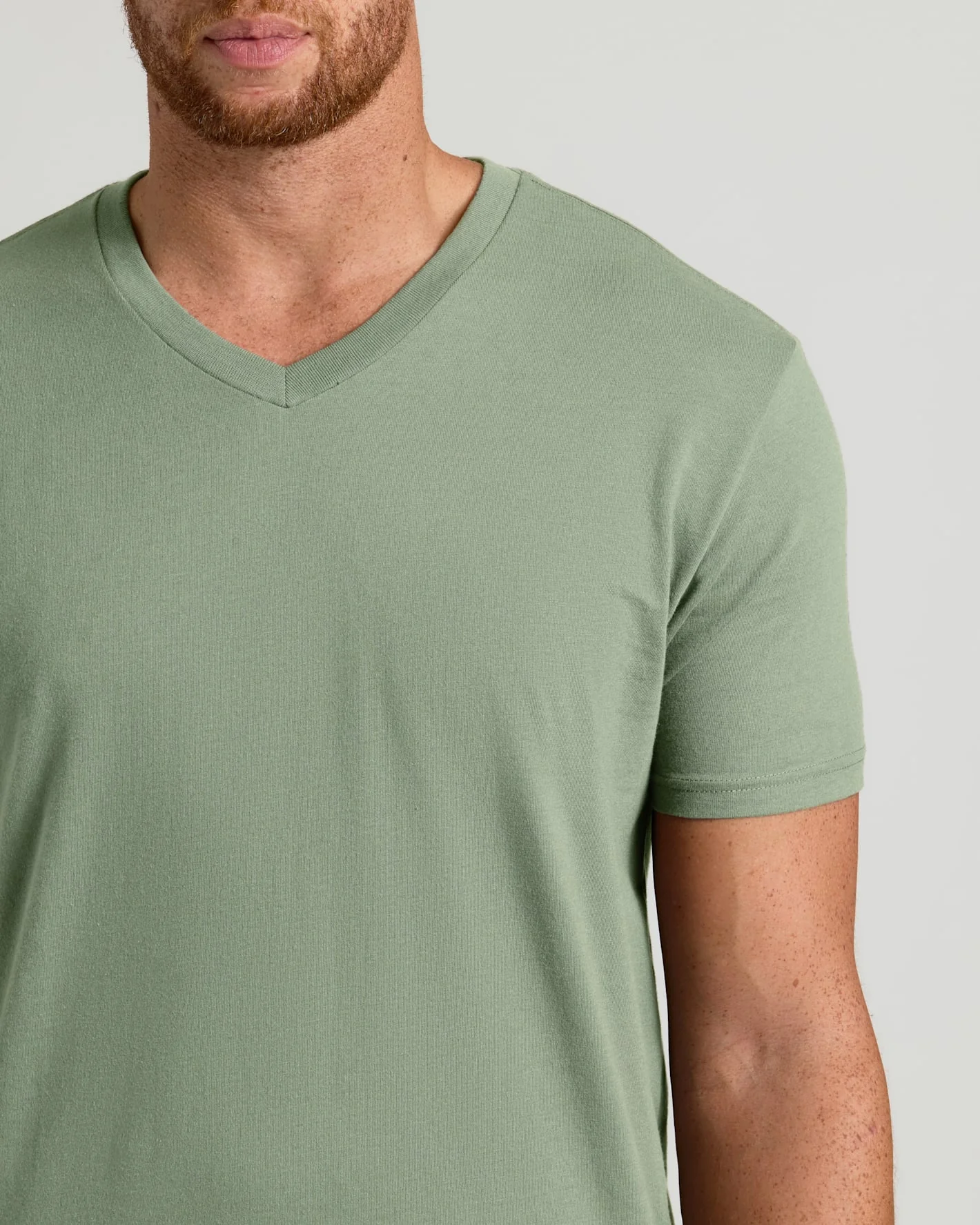 Sage Green Tall Short Sleeve V-Neck - Image 6