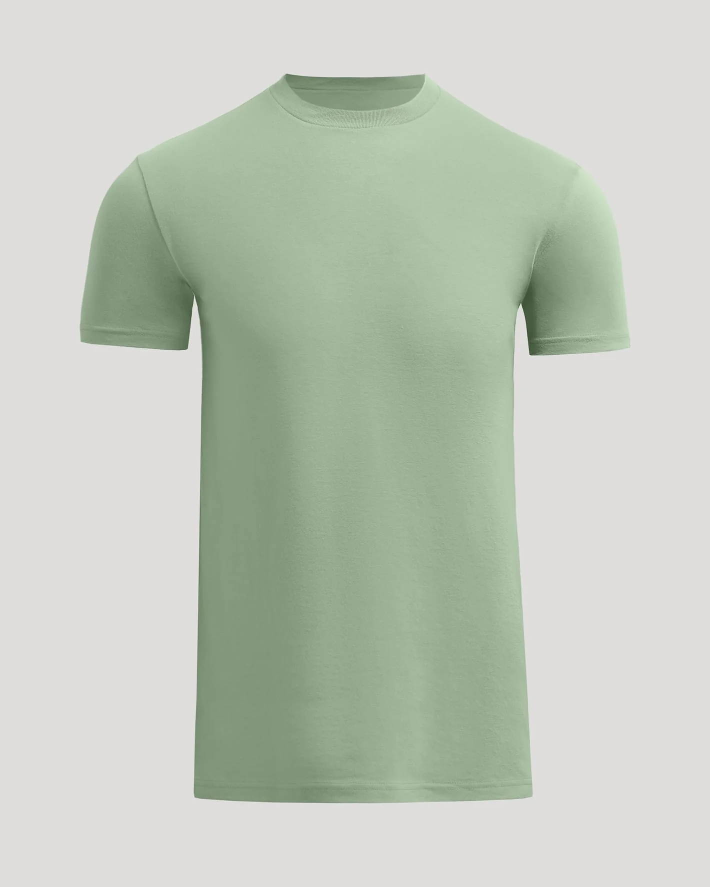 Sage Green Tall Straight Hem Crew Neck T-Shirt - Image 2