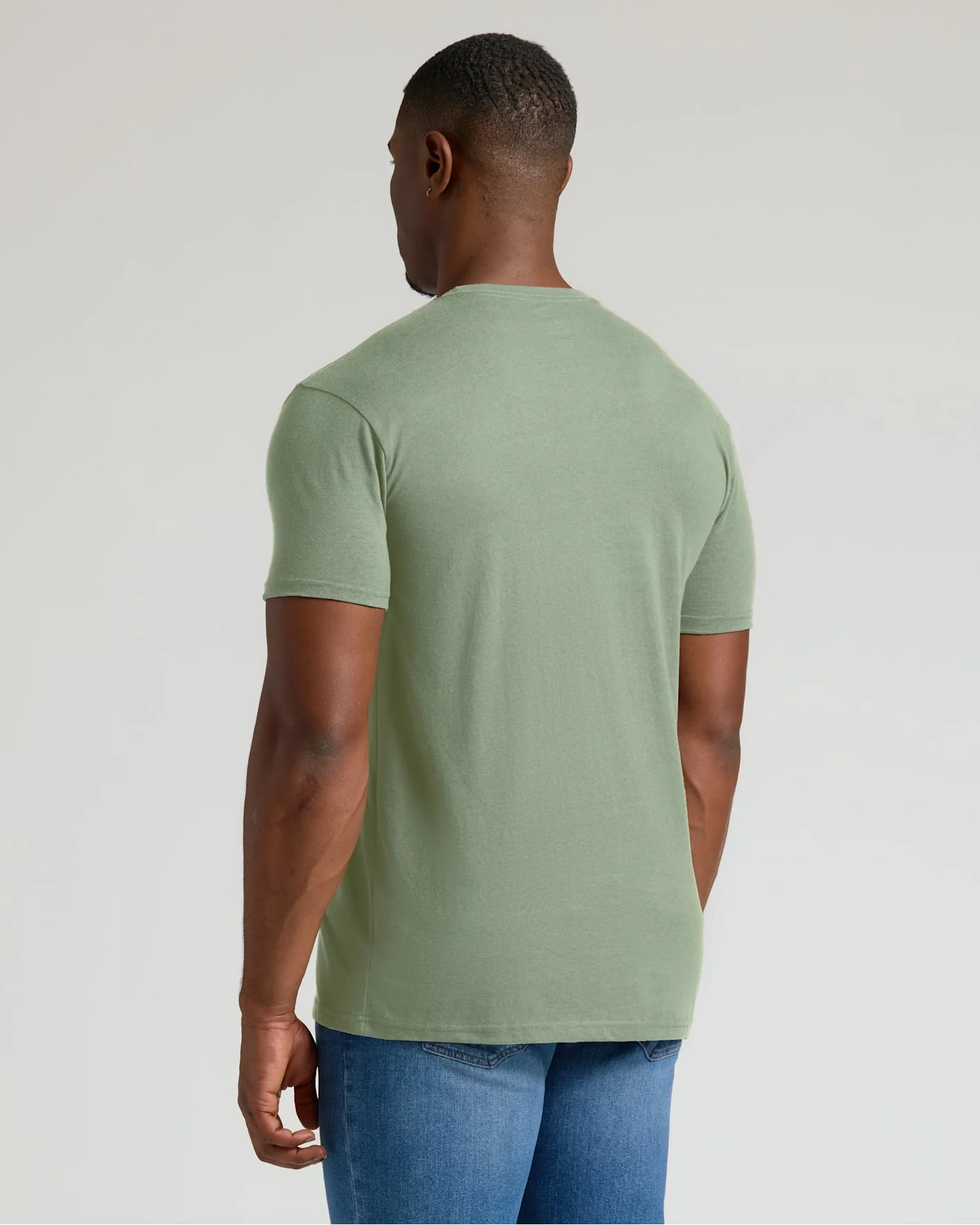 Sage Green Tall Straight Hem Crew Neck T-Shirt - Image 5
