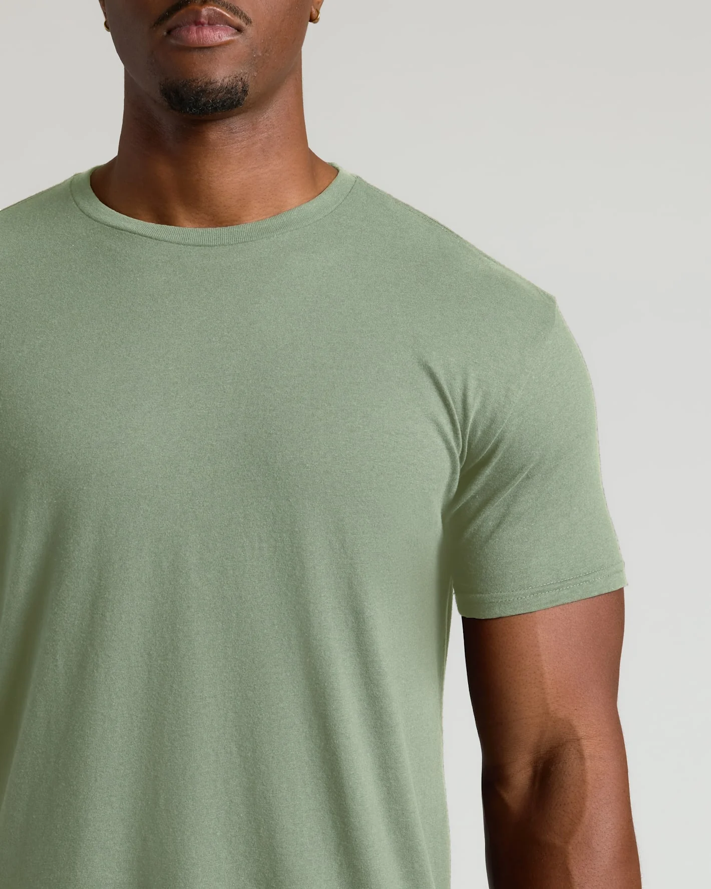 Sage Green Tall Straight Hem Crew Neck T-Shirt - Image 6