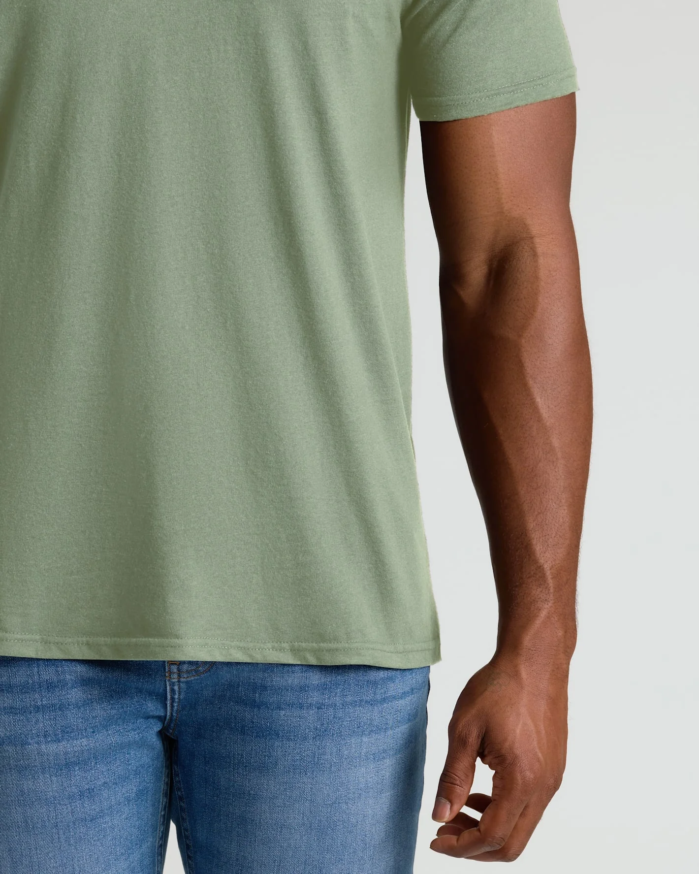 Sage Green Tall Straight Hem Crew Neck T-Shirt - Image 7
