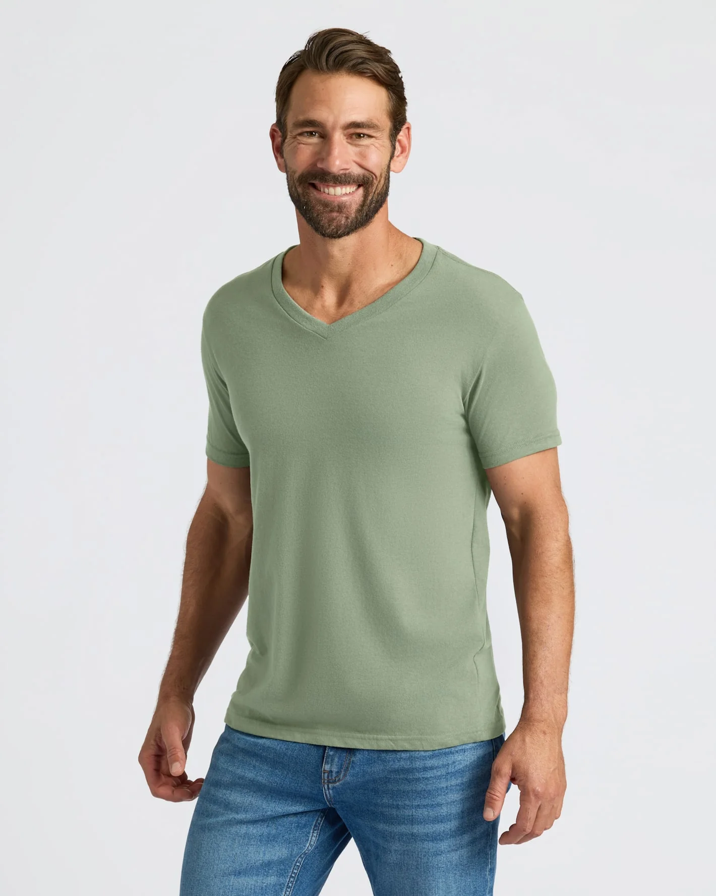 Sage Green Classic V-Neck - Image 6