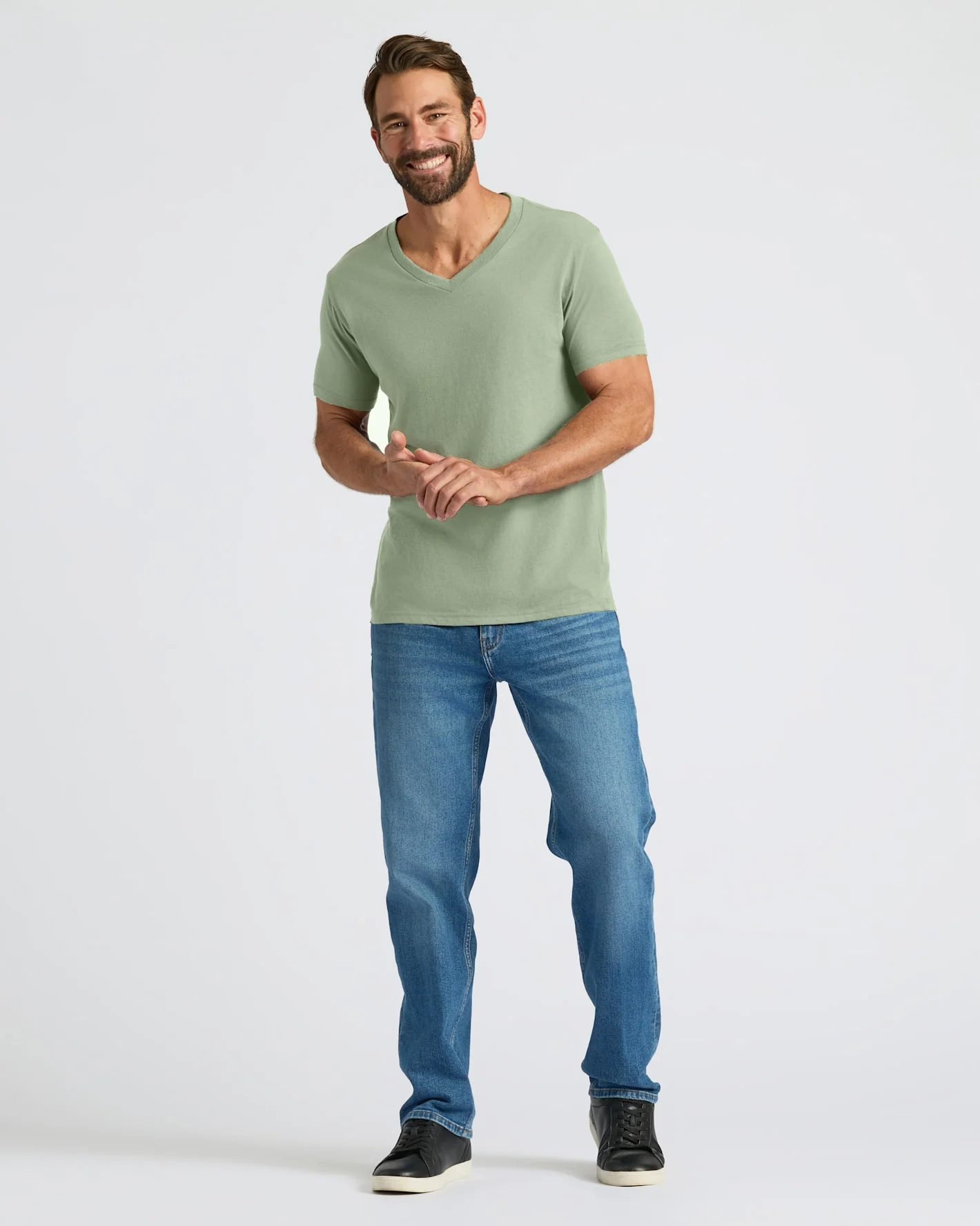 Sage Green Classic V-Neck - Image 3