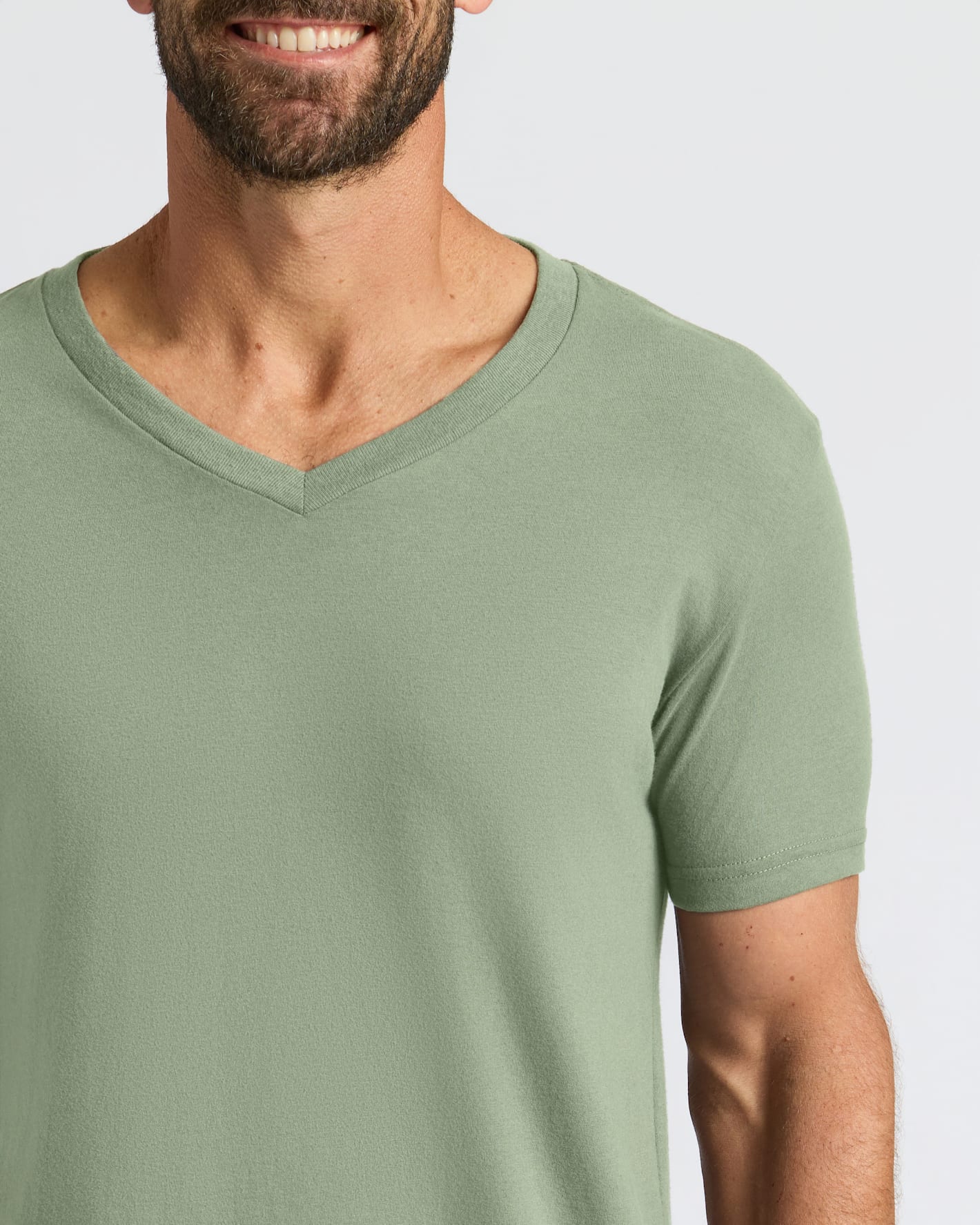 Sage Green Classic V-Neck - Image 7