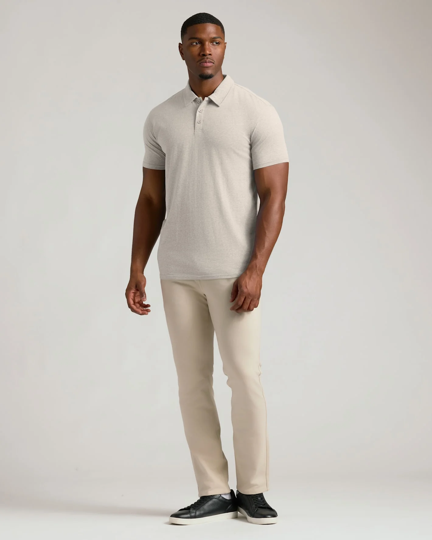 Oatmeal Short Sleeve Tall Polo - Image 3