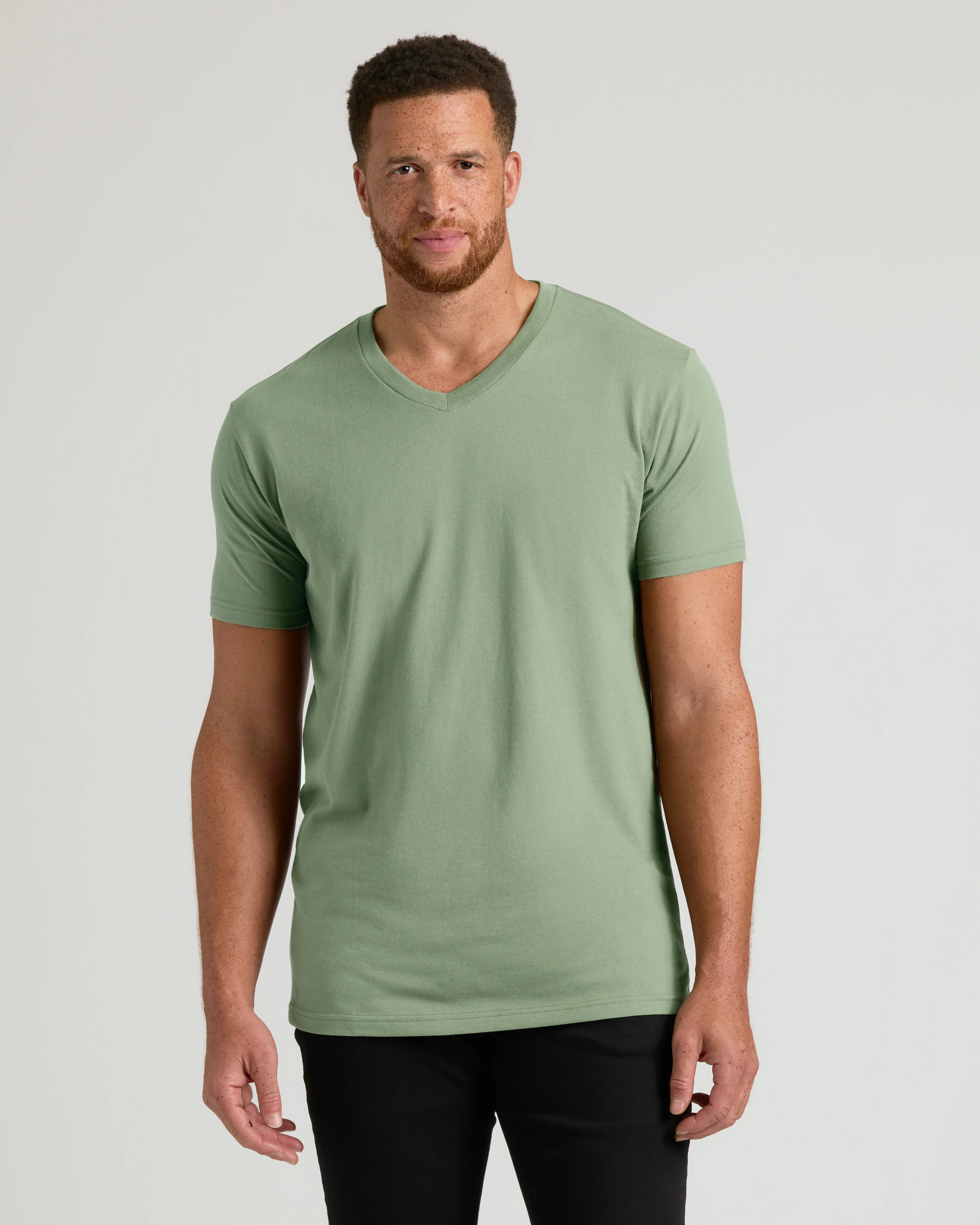 Sage Green Tall Short Sleeve V-Neck