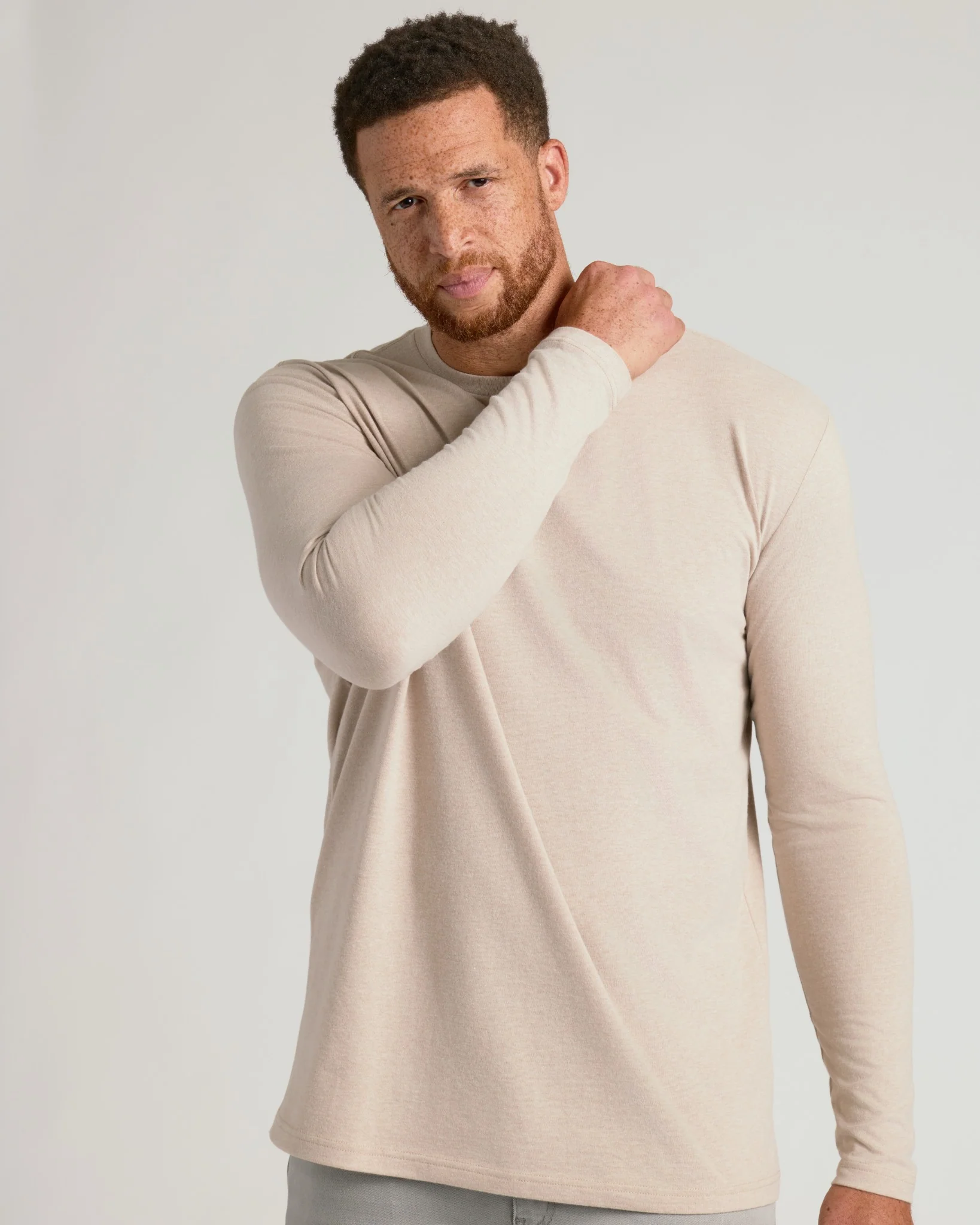 Heather Truffle Tall Long Sleeve T Shirt - Image 4