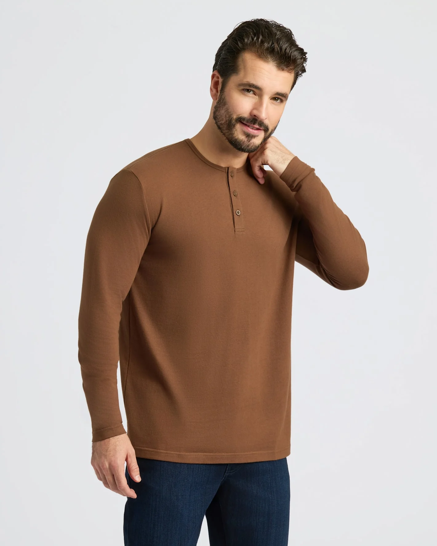 Sepiawood Classic Long Sleeve Henley - Image 5