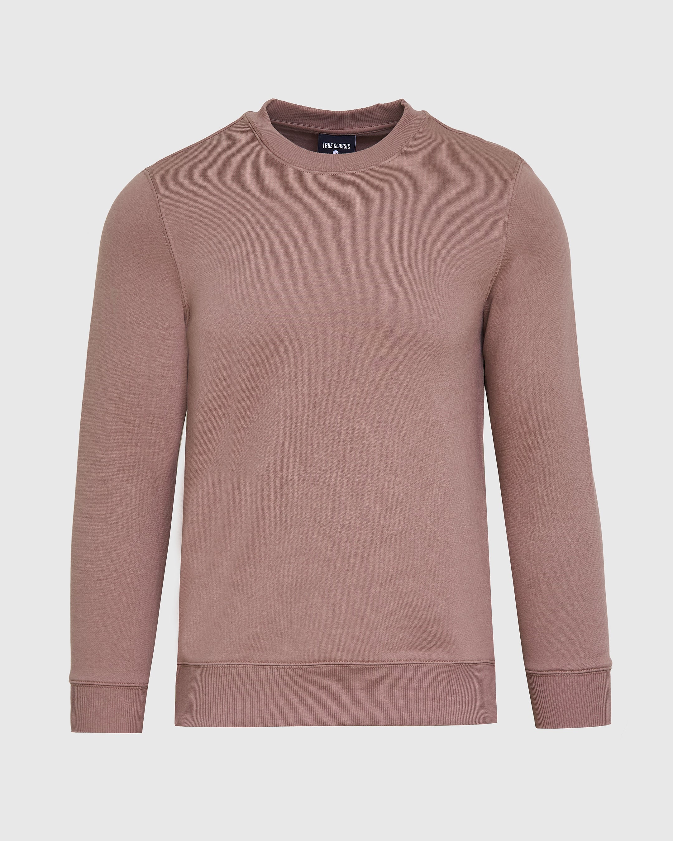 Slate Mauve Fleece French Terry Pullover Crew Neck Sweatshirt - Image 2