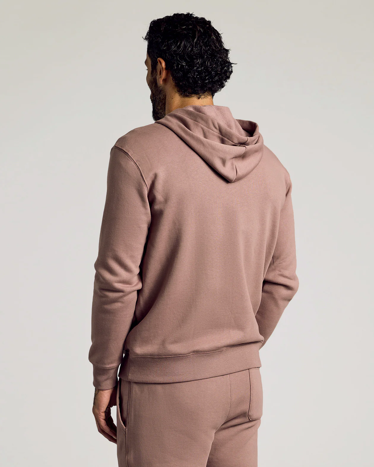 Slate Mauve Fleece French Terry Zip Hoodie - Image 3
