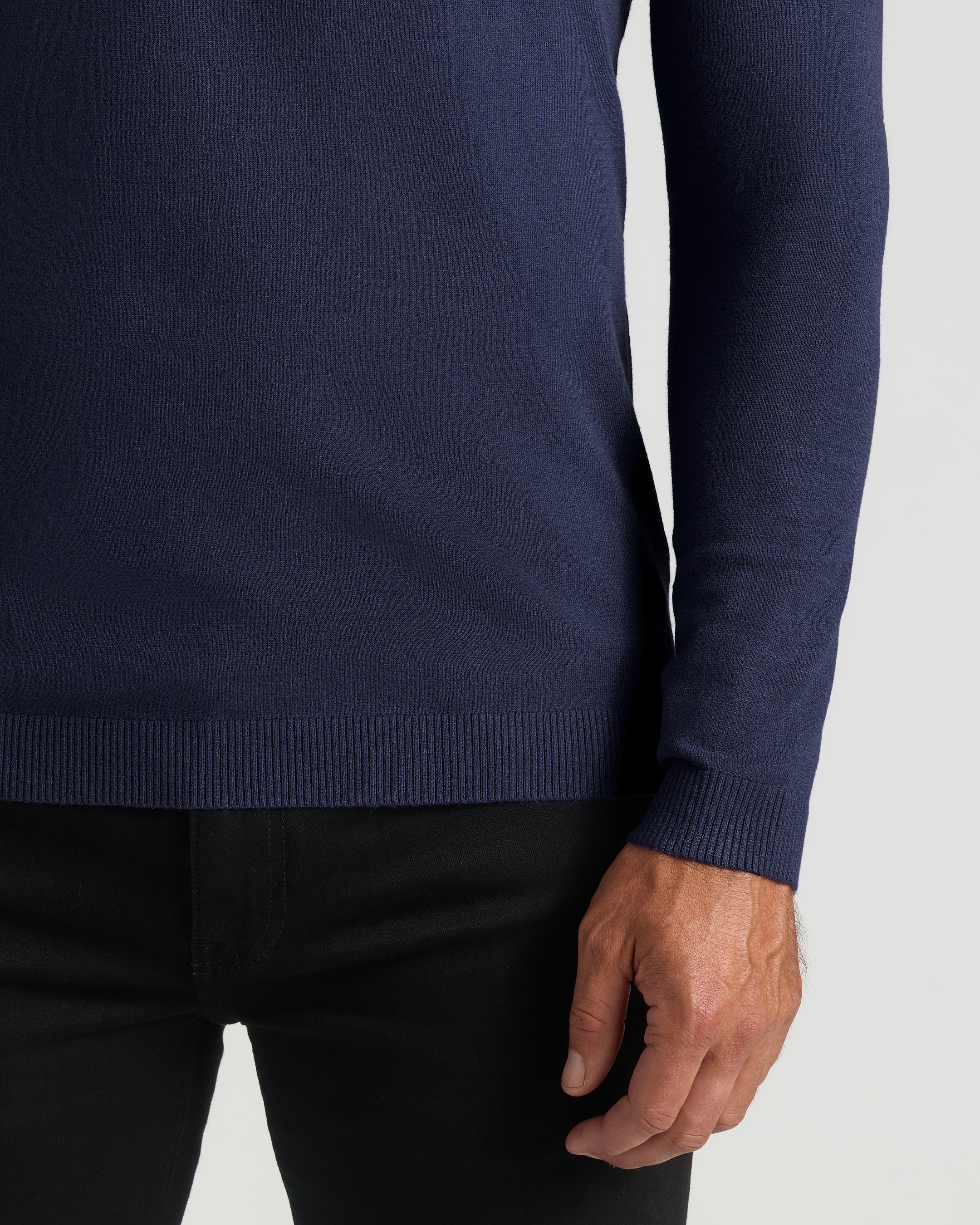 Navy Dressy V-Neck Sweater - Image 7