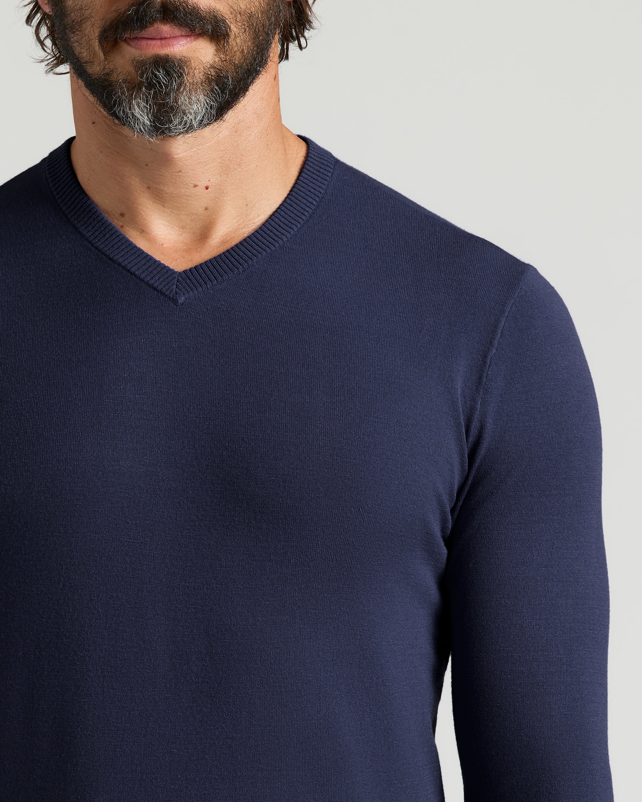 Navy Dressy V-Neck Sweater - Image 6