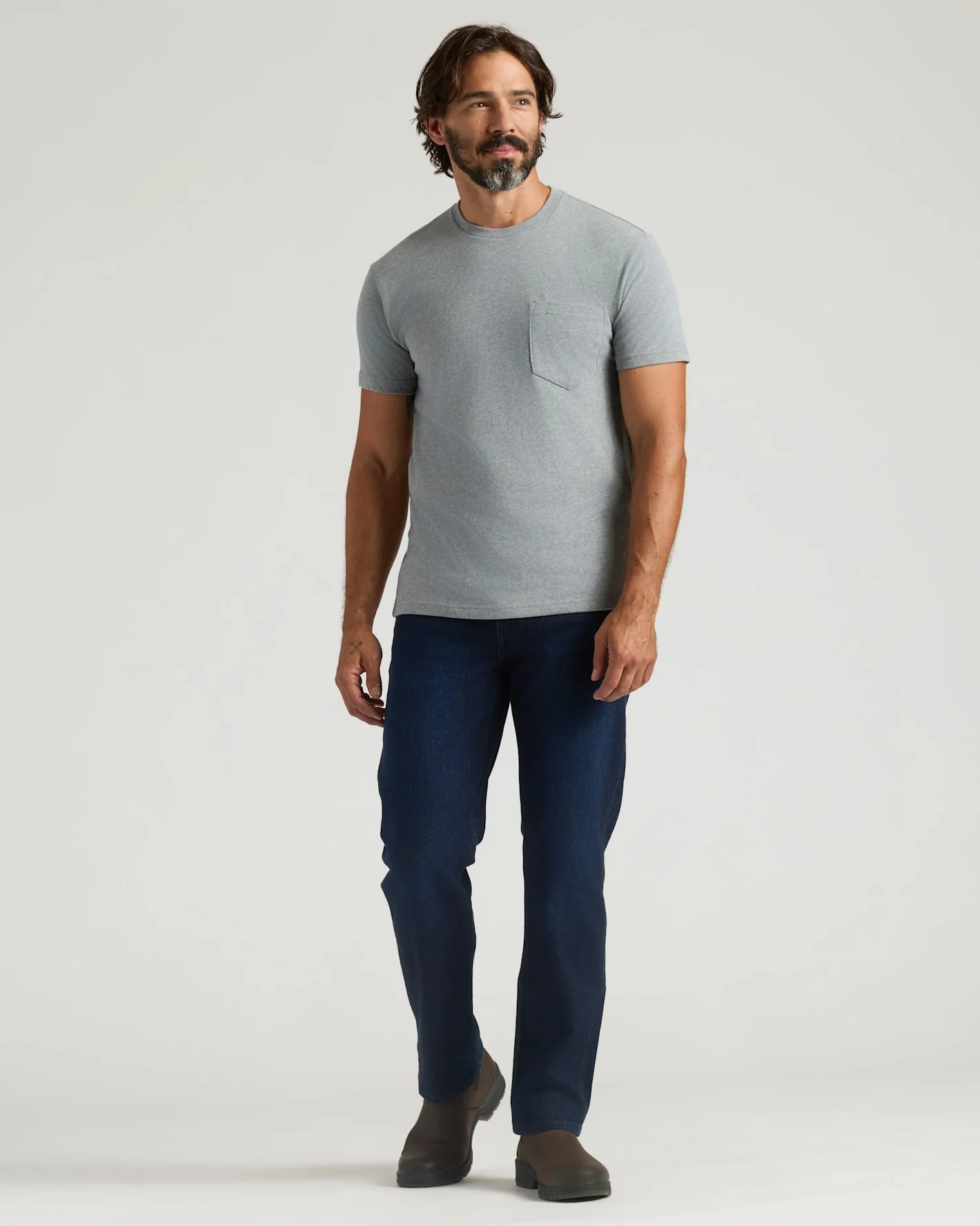 Heather Gray Heavyweight Pocket Crew - Image 3