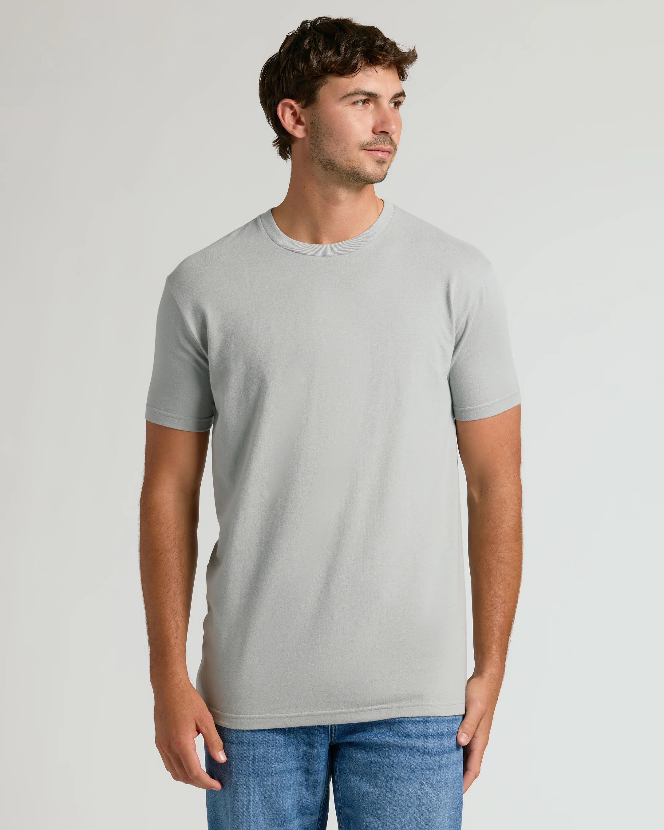 Steel Tall Straight Hem Crew Neck T-Shirt