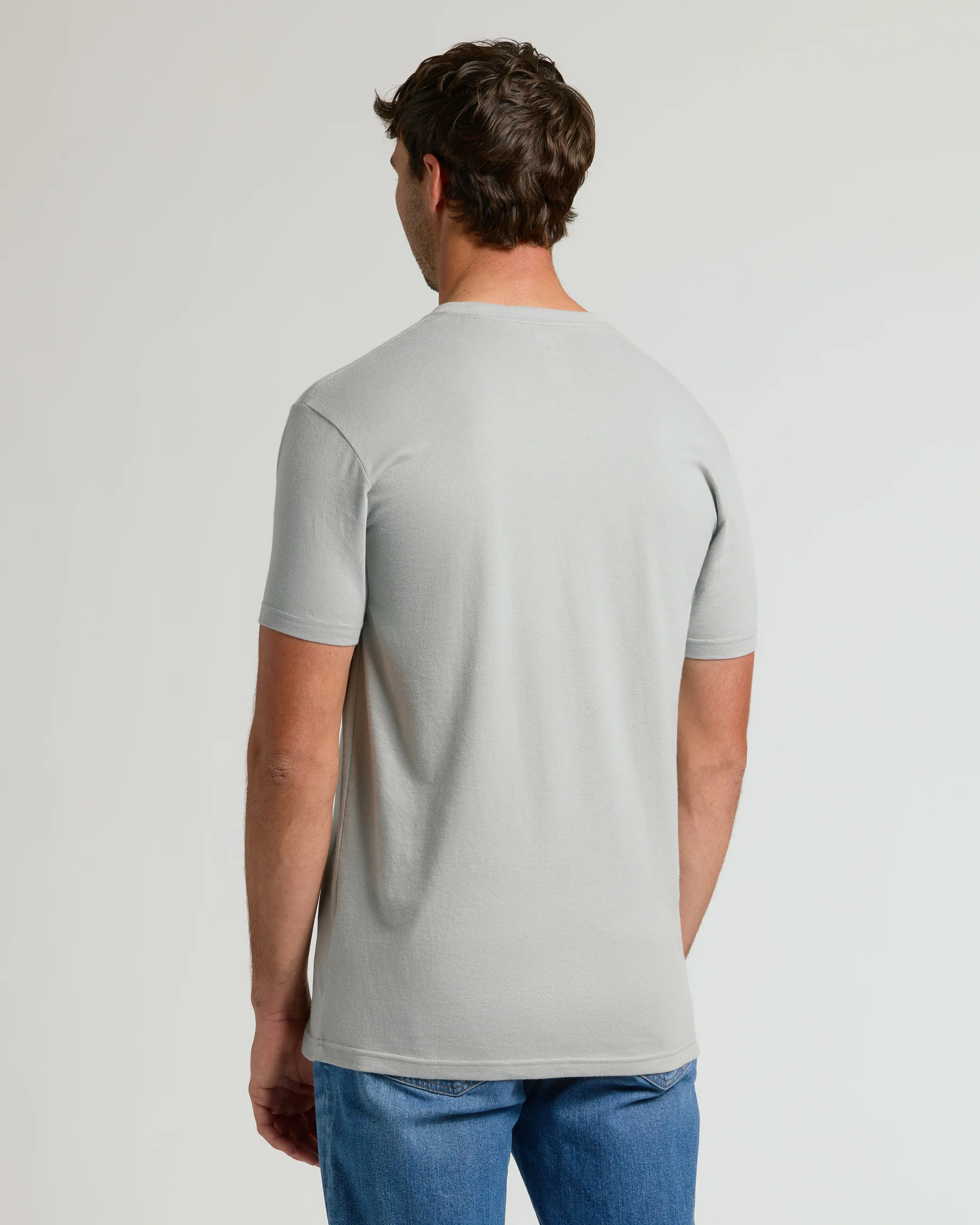 Steel Tall Straight Hem Crew Neck T-Shirt - Image 3