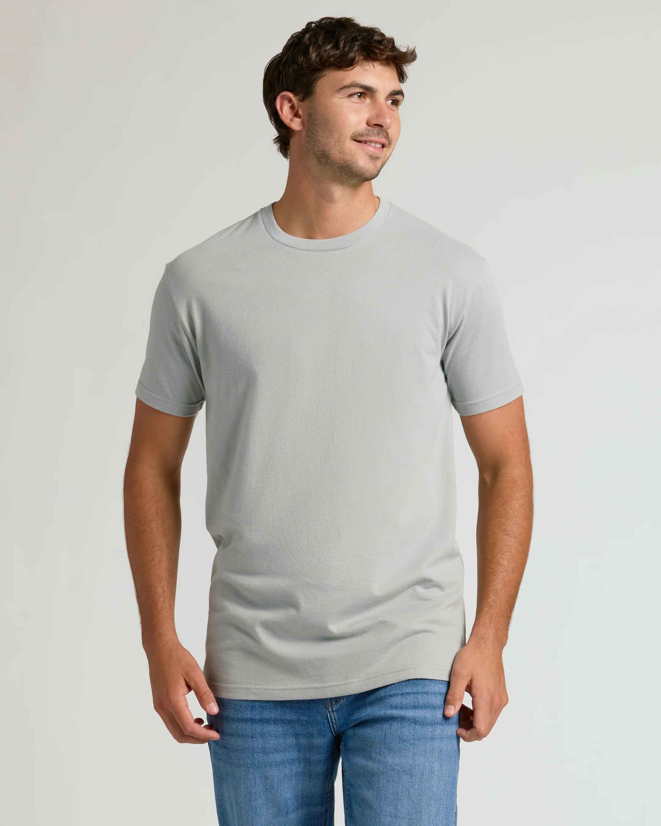 Steel Tall Straight Hem Crew Neck T-Shirt - Image 4